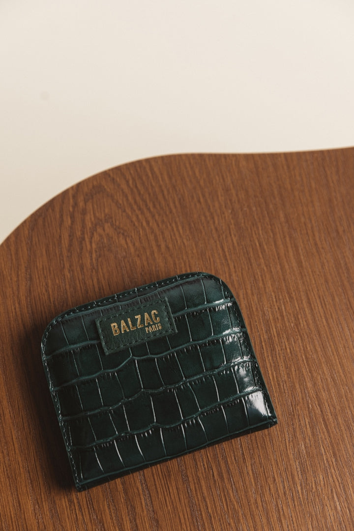Green crocodile embossed Bastion wallet