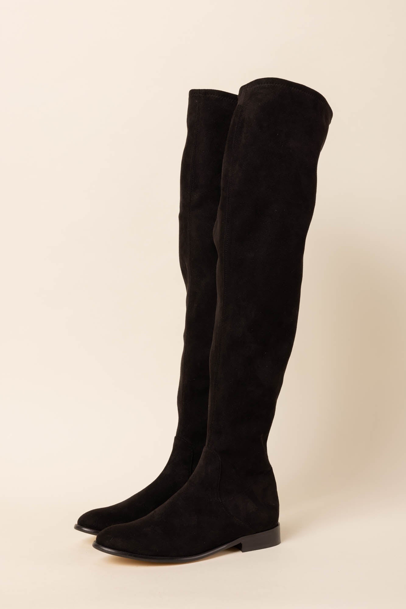 black swanie thigh high boots