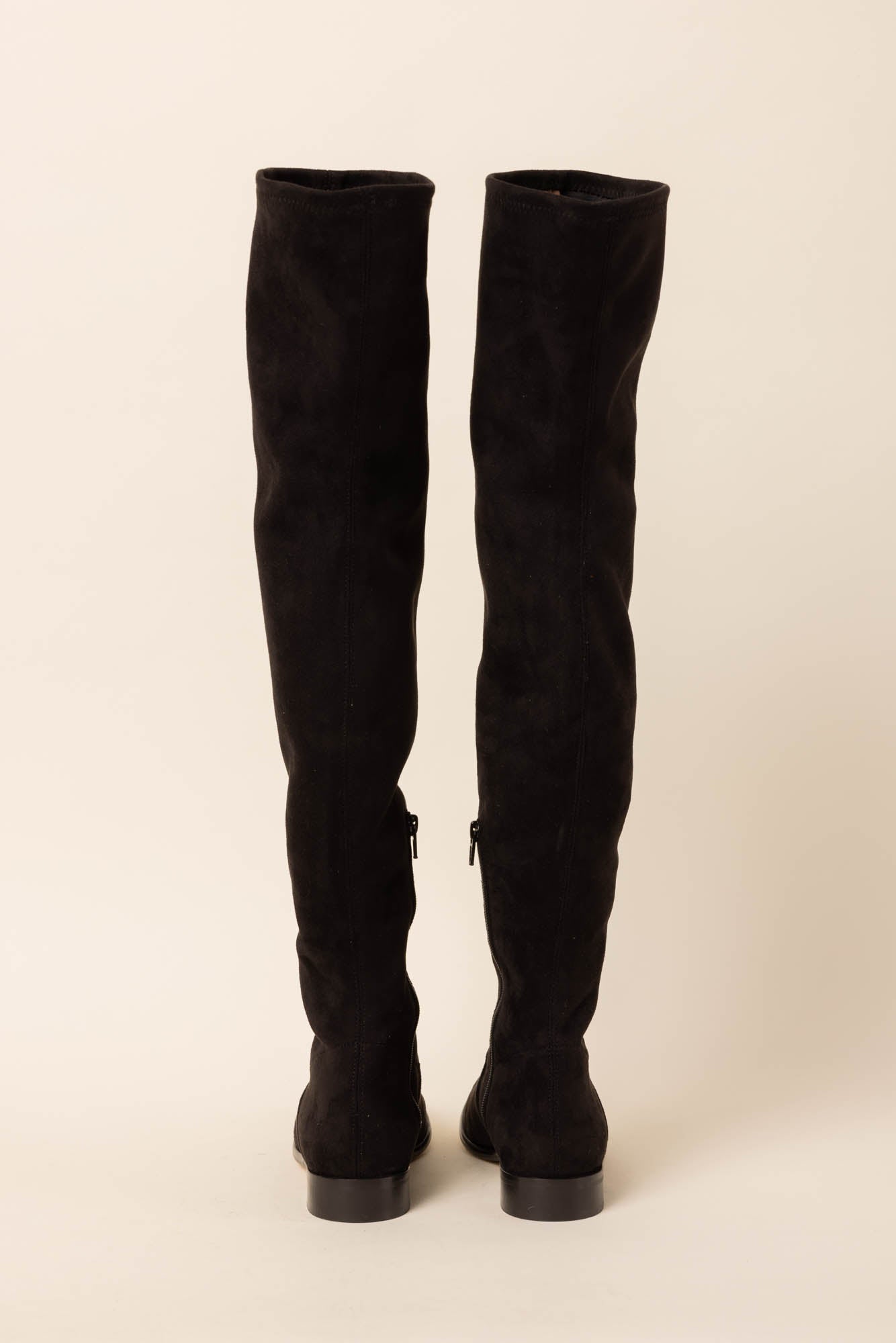 Black velvet knee high shop boots