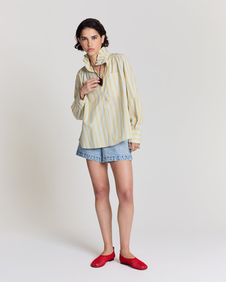 Leonor blue and yellow striped shirt