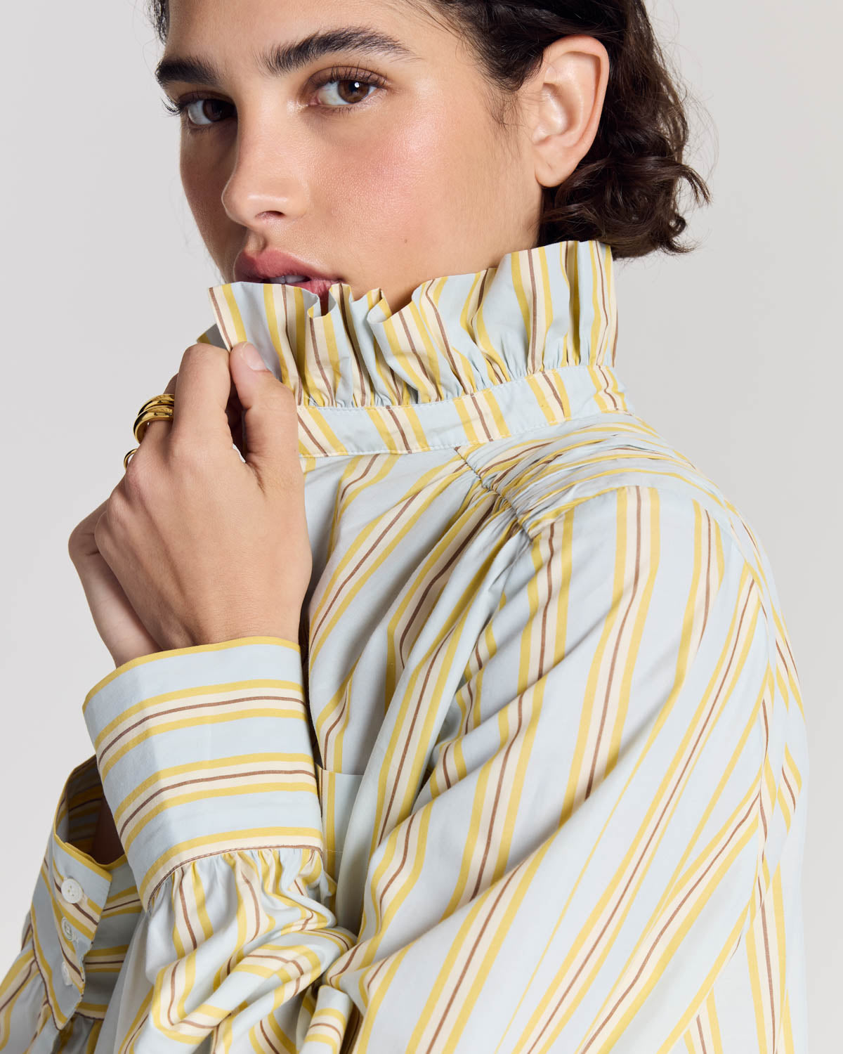Leonor blue and yellow striped shirt
