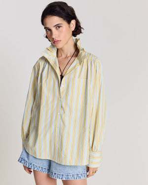 Leonor blue and yellow striped shirt