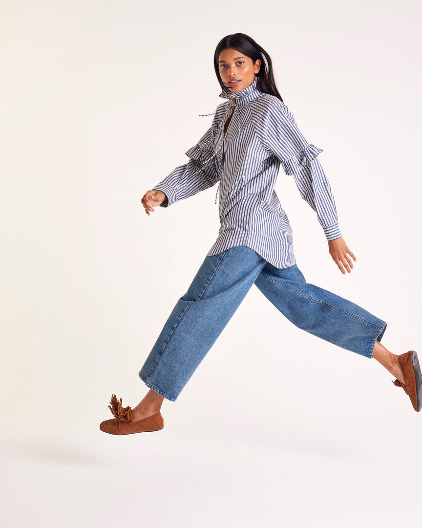 Loafers Alix fringe suede of leather hazelnut