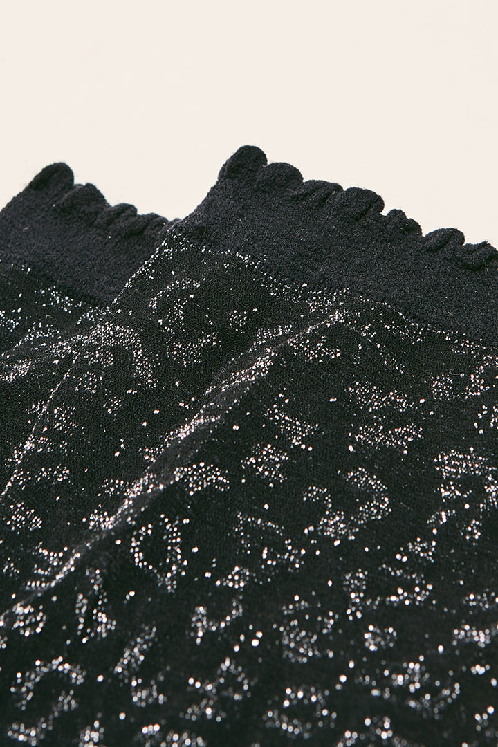 Socquette Maya black iridescent