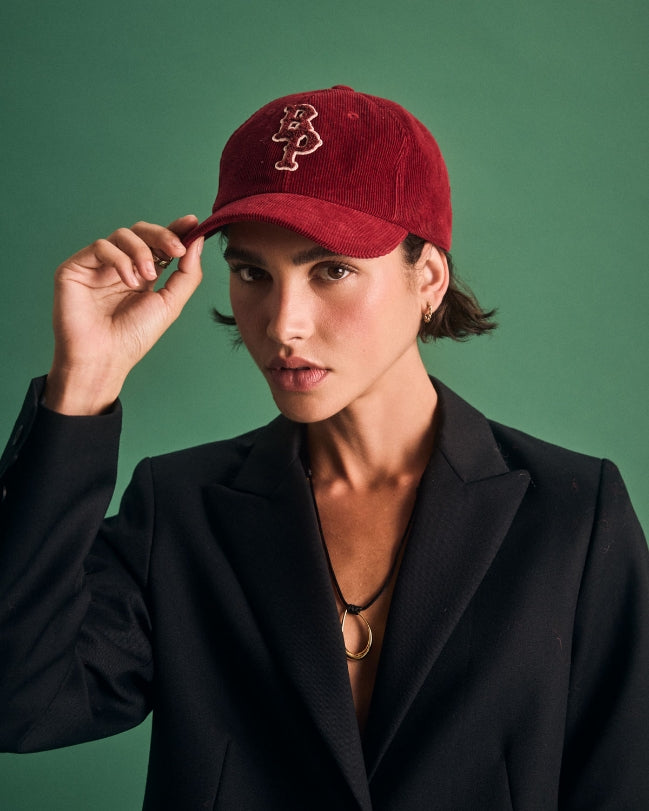 Casquette Berger velours bordeaux