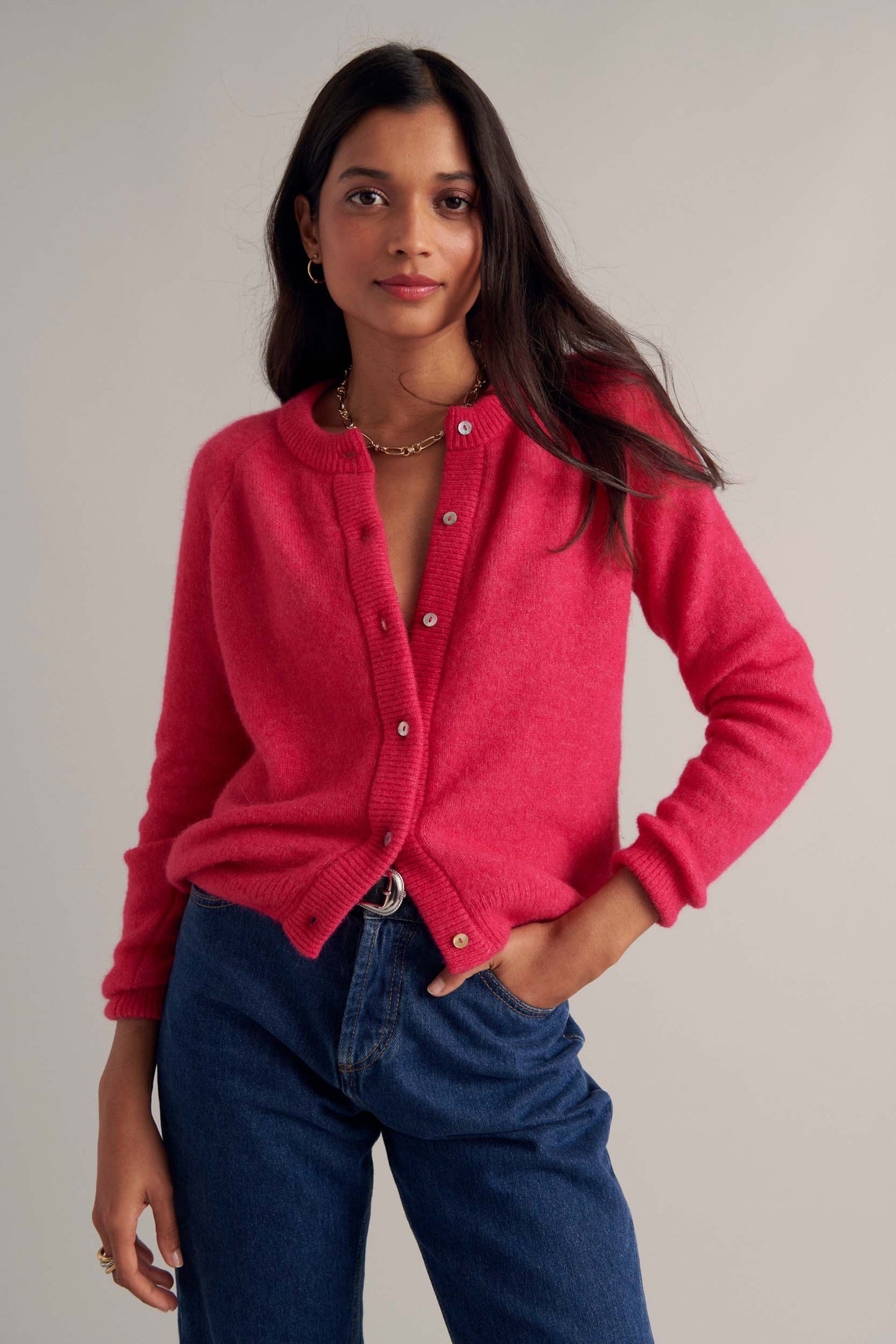 Cardigan Come fuchsia