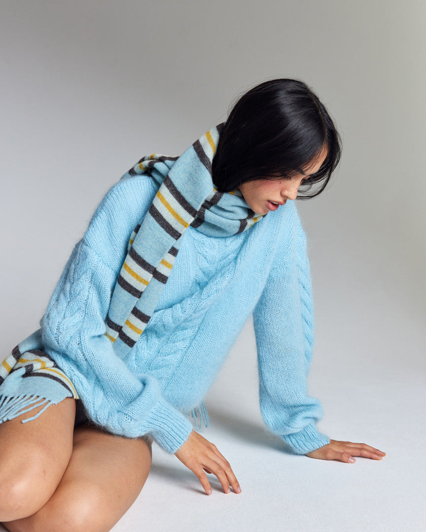 Scarf Public stripes yellow and blue