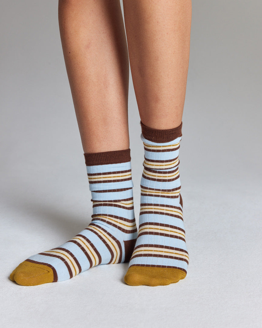 Ella socks, yellow and blue stripes