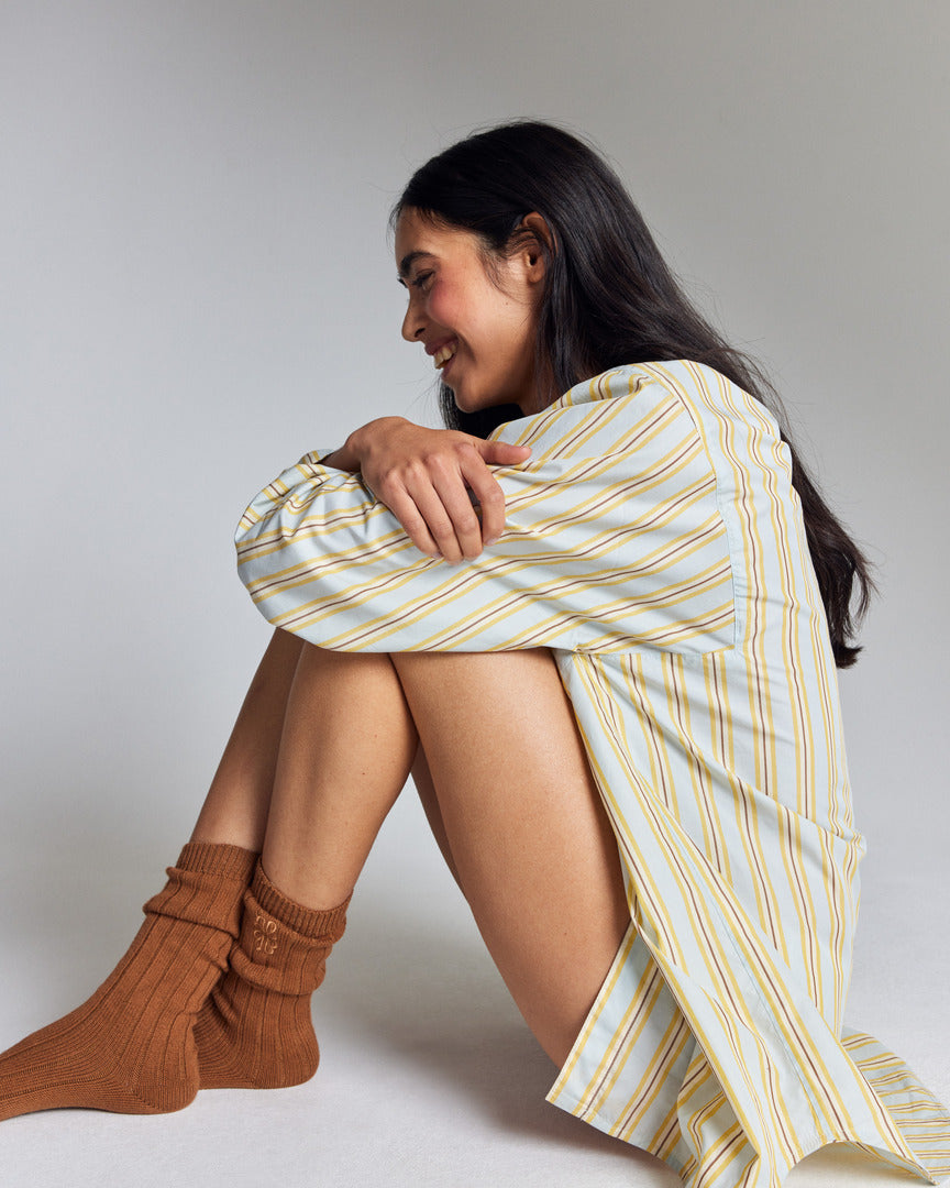 Chemise Eudes rayures jaune et bleu