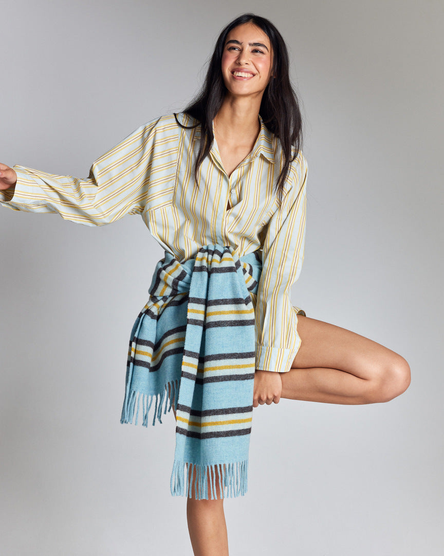 Écharpe Public rayures jaune et bleu
