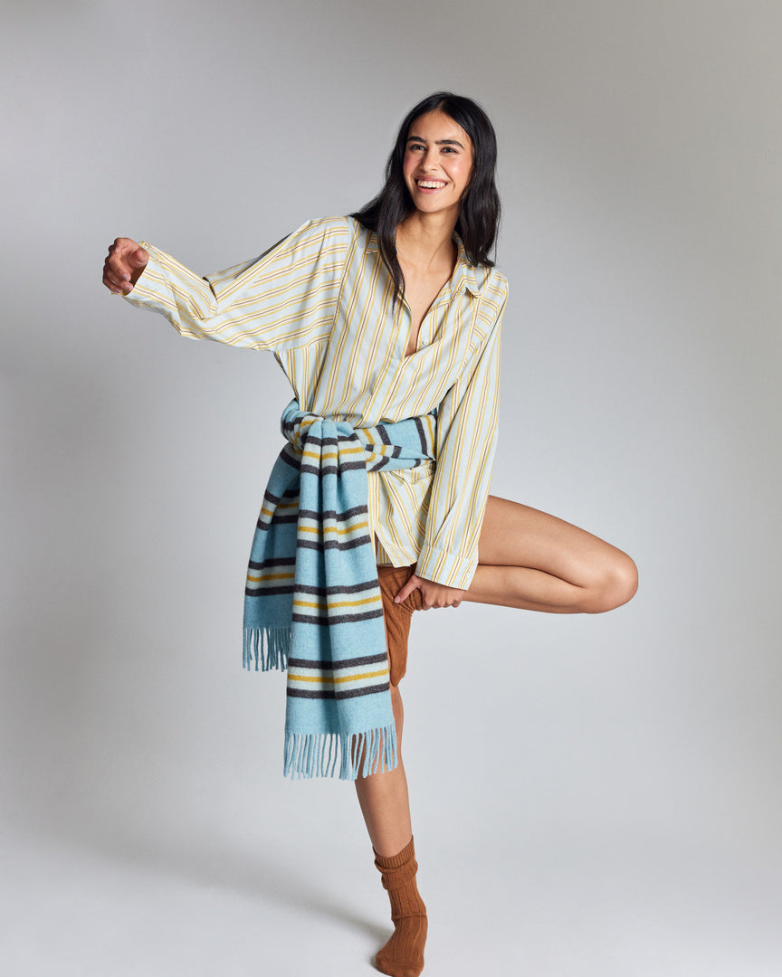 Scarf Public stripes yellow and blue