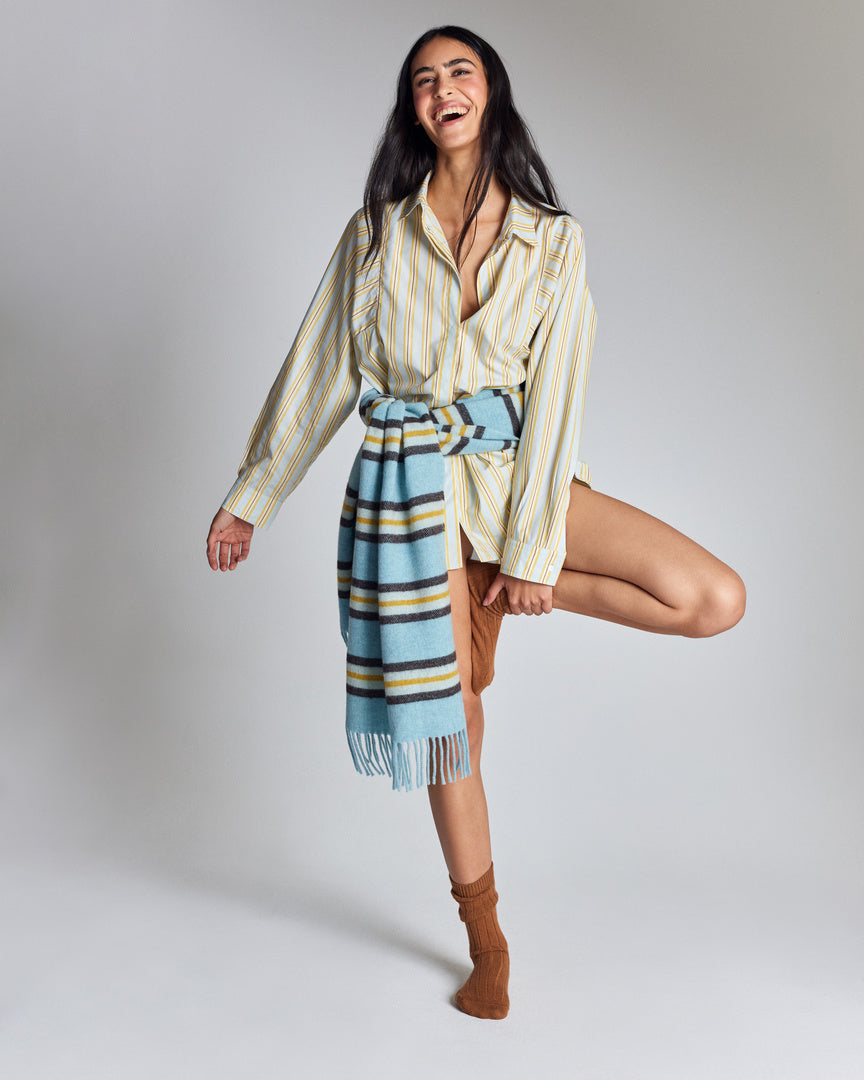Scarf Public stripes yellow and blue