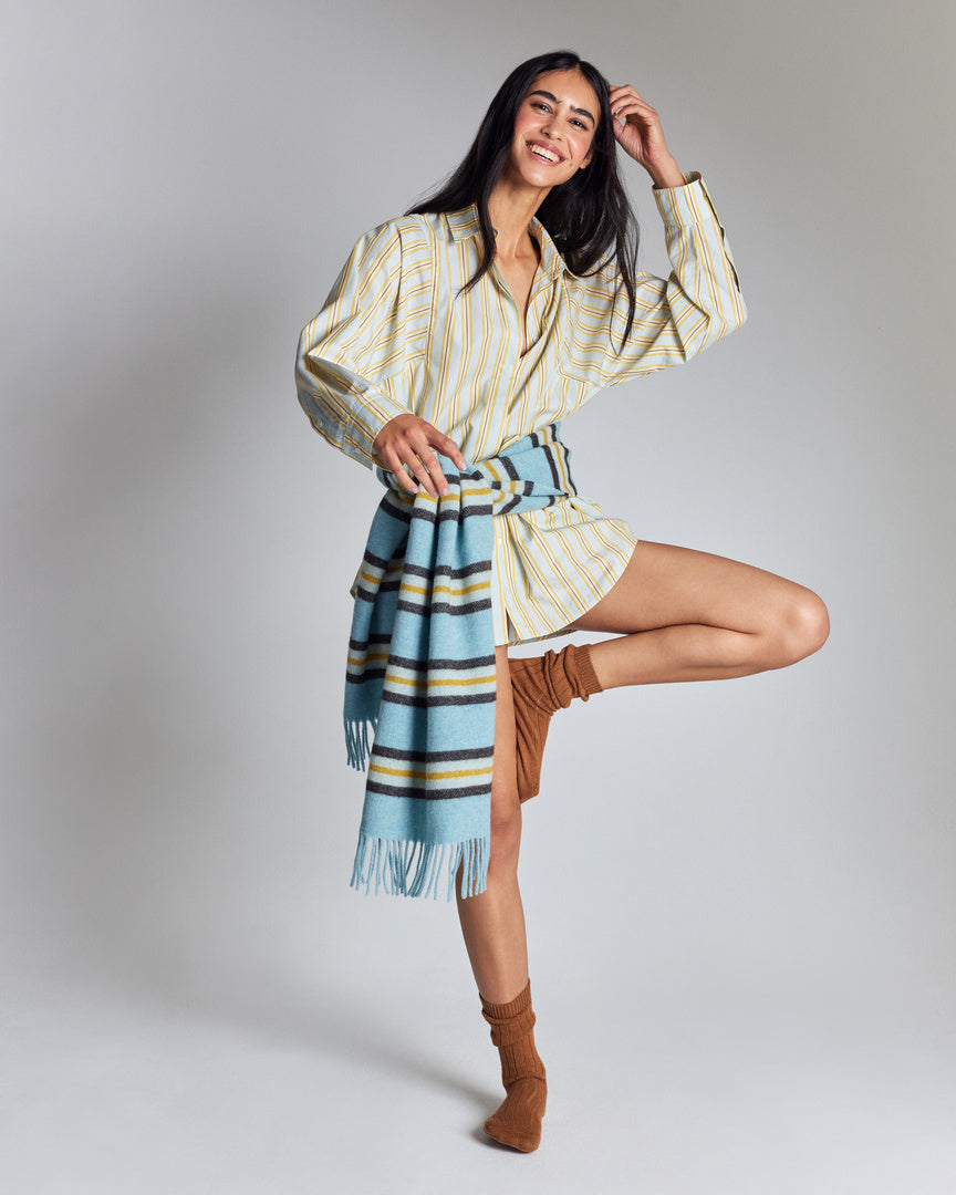 Scarf Public stripes yellow and blue