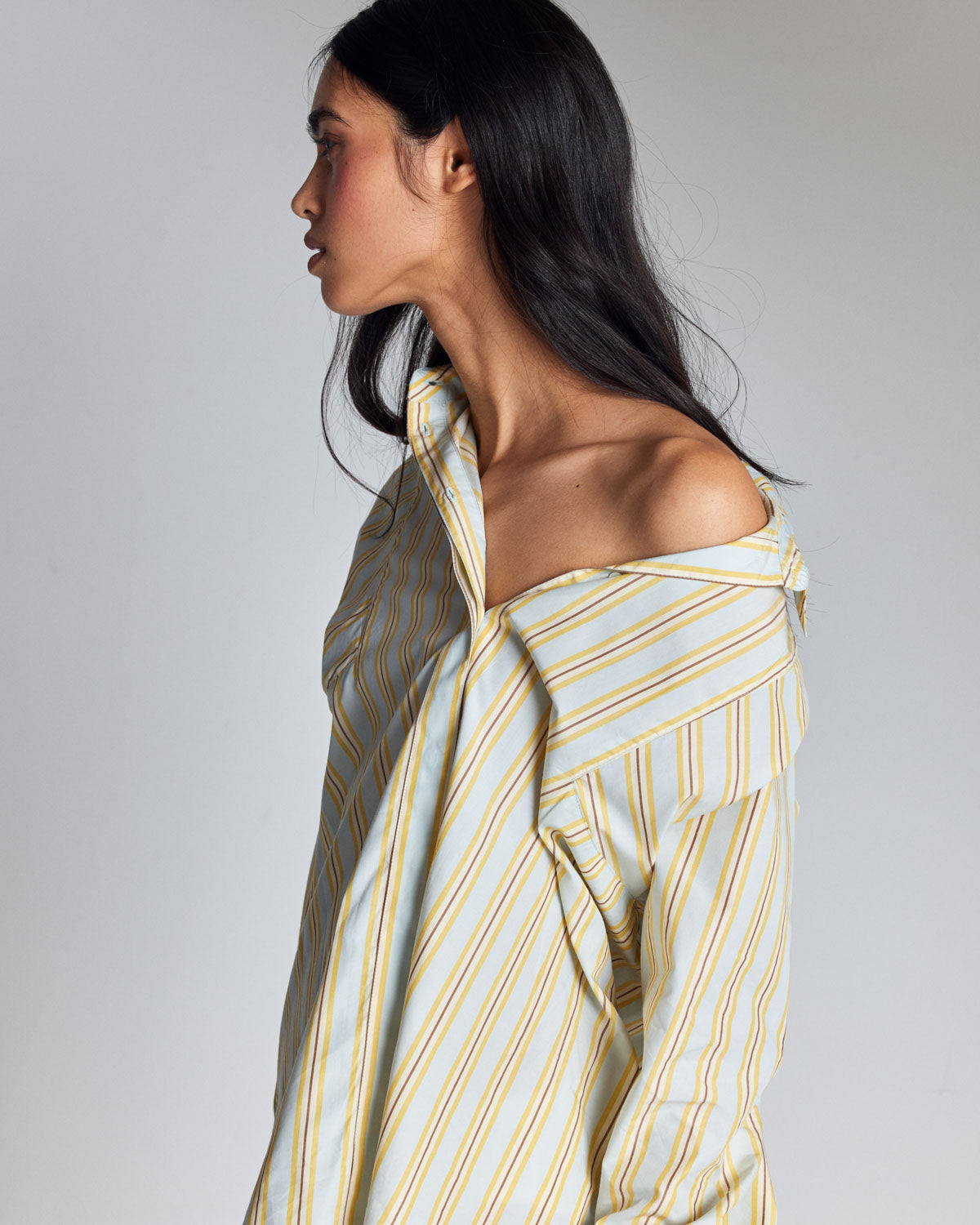 Chemise Eudes rayures jaune et bleu