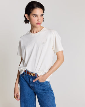 Bree ecru embroidered t-shirt
