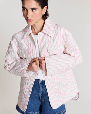 Veste Hortensia rayures rose et écru