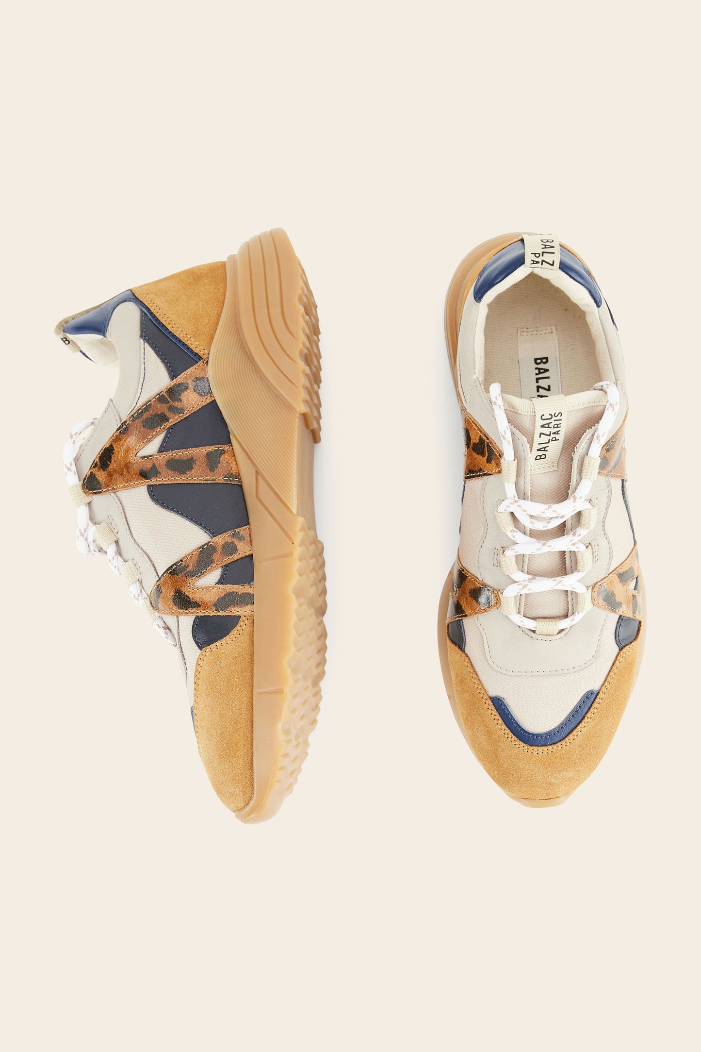 Astor Cappuccino and Blue Cheetah Sneakers