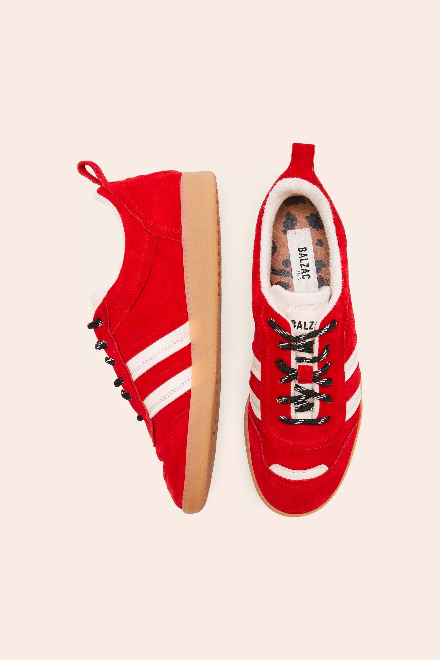 Sneakers Quinn suede of leather red