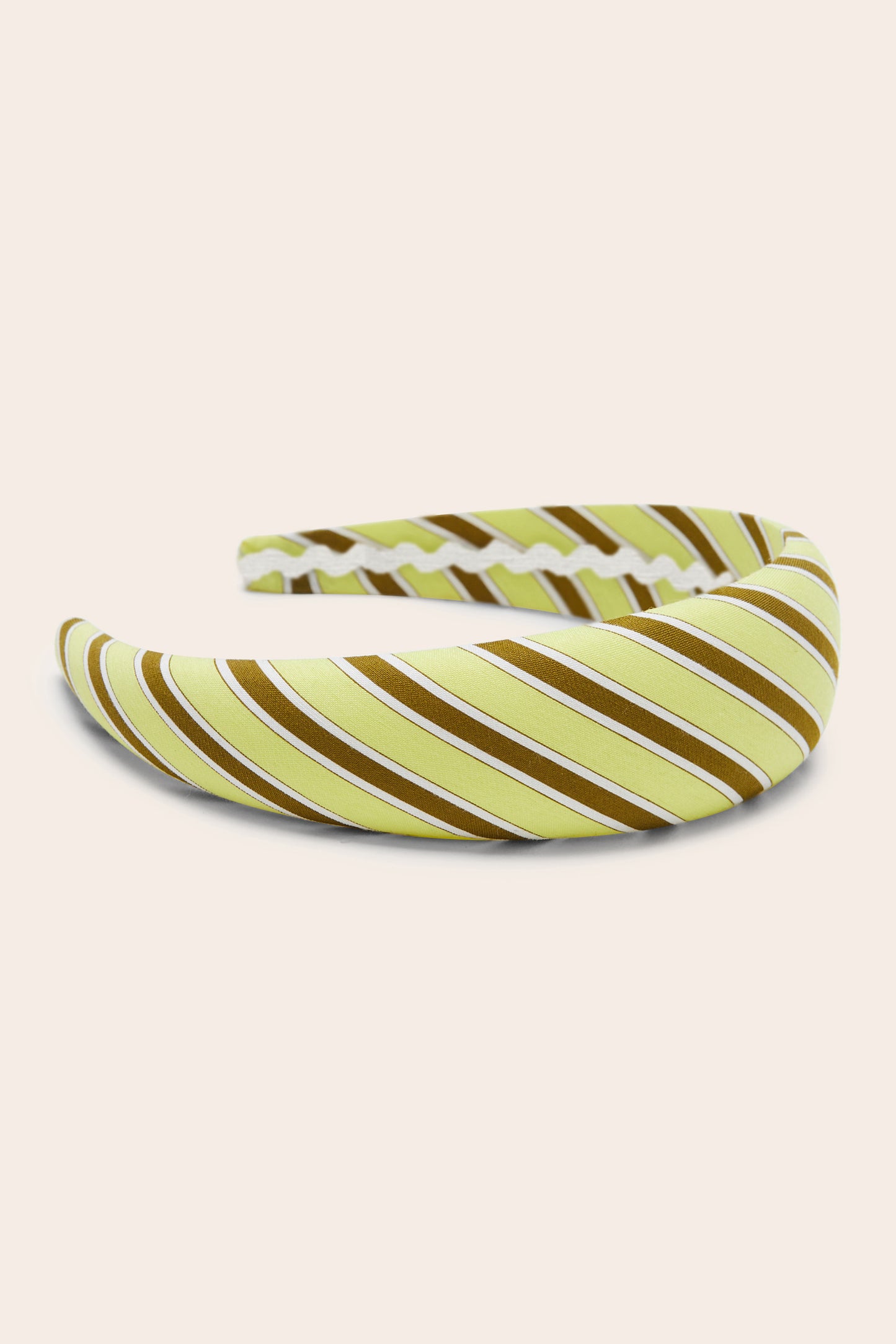 Nelly headband with yellow and khaki stripes