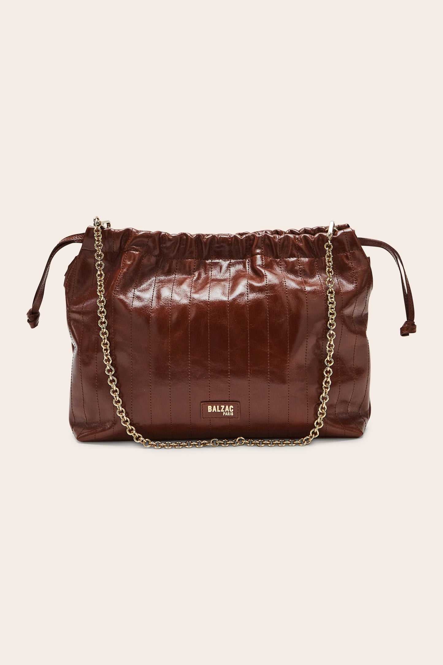 Amaïa crumpled hazelnut bag