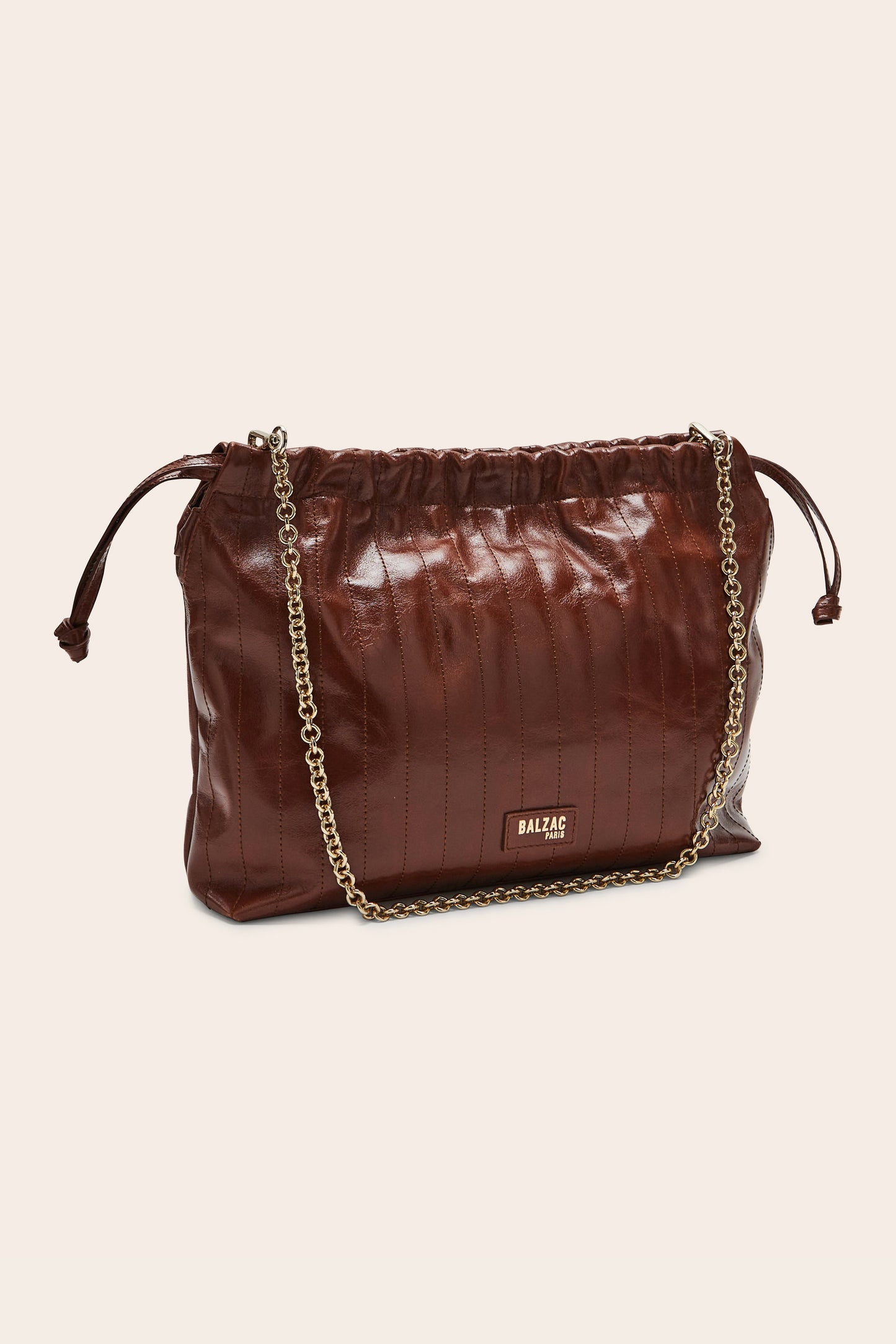 Amaïa crumpled hazelnut bag