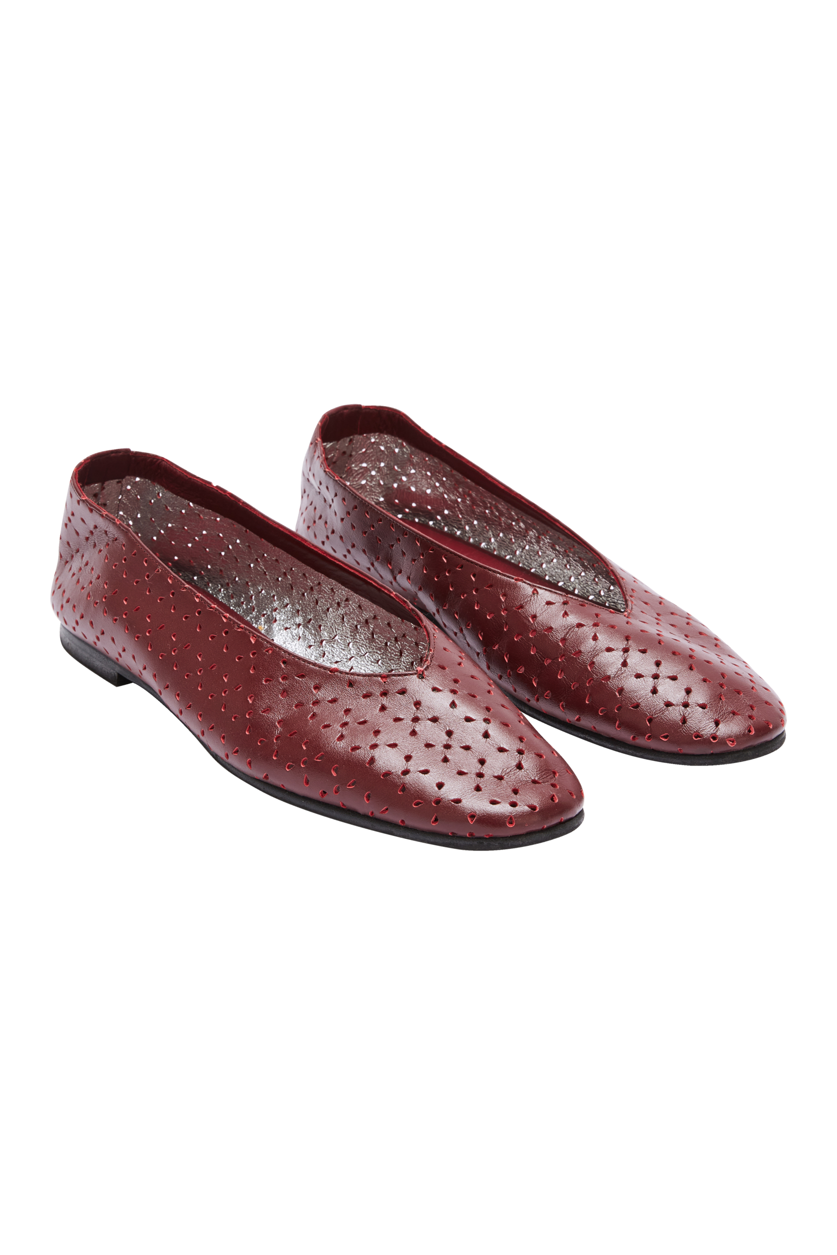Ballet flats Freddie burgundy perforé