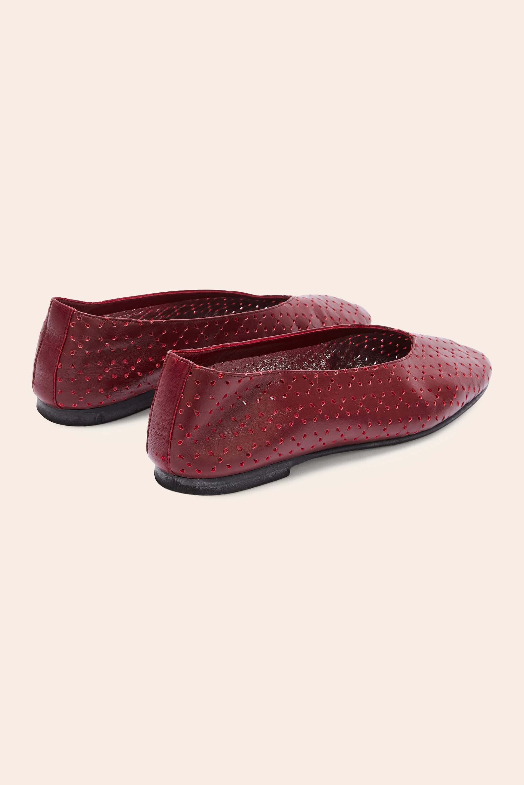Ballet flats Freddie burgundy perforé
