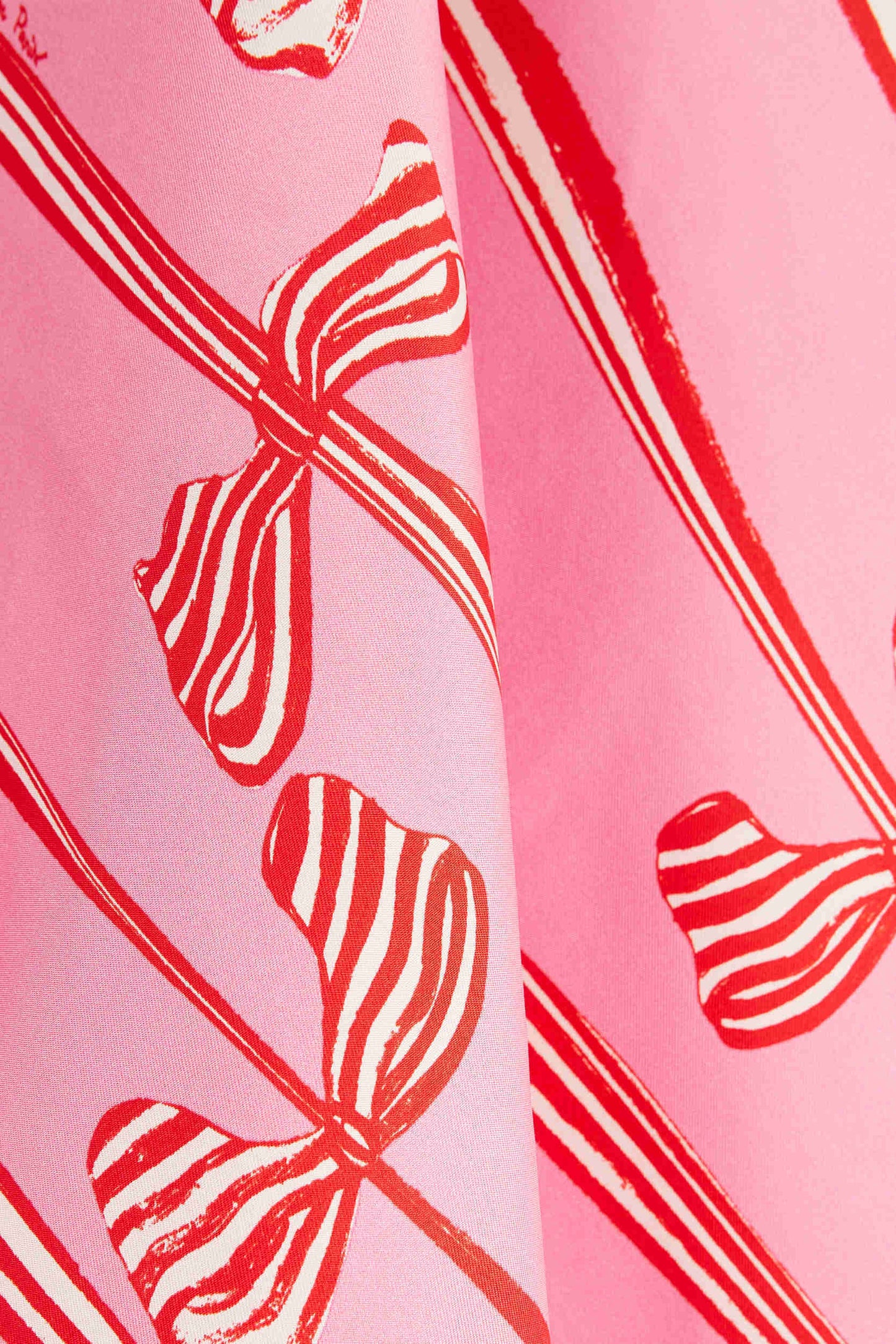 Foulard Kelly nœuds rose et rouge