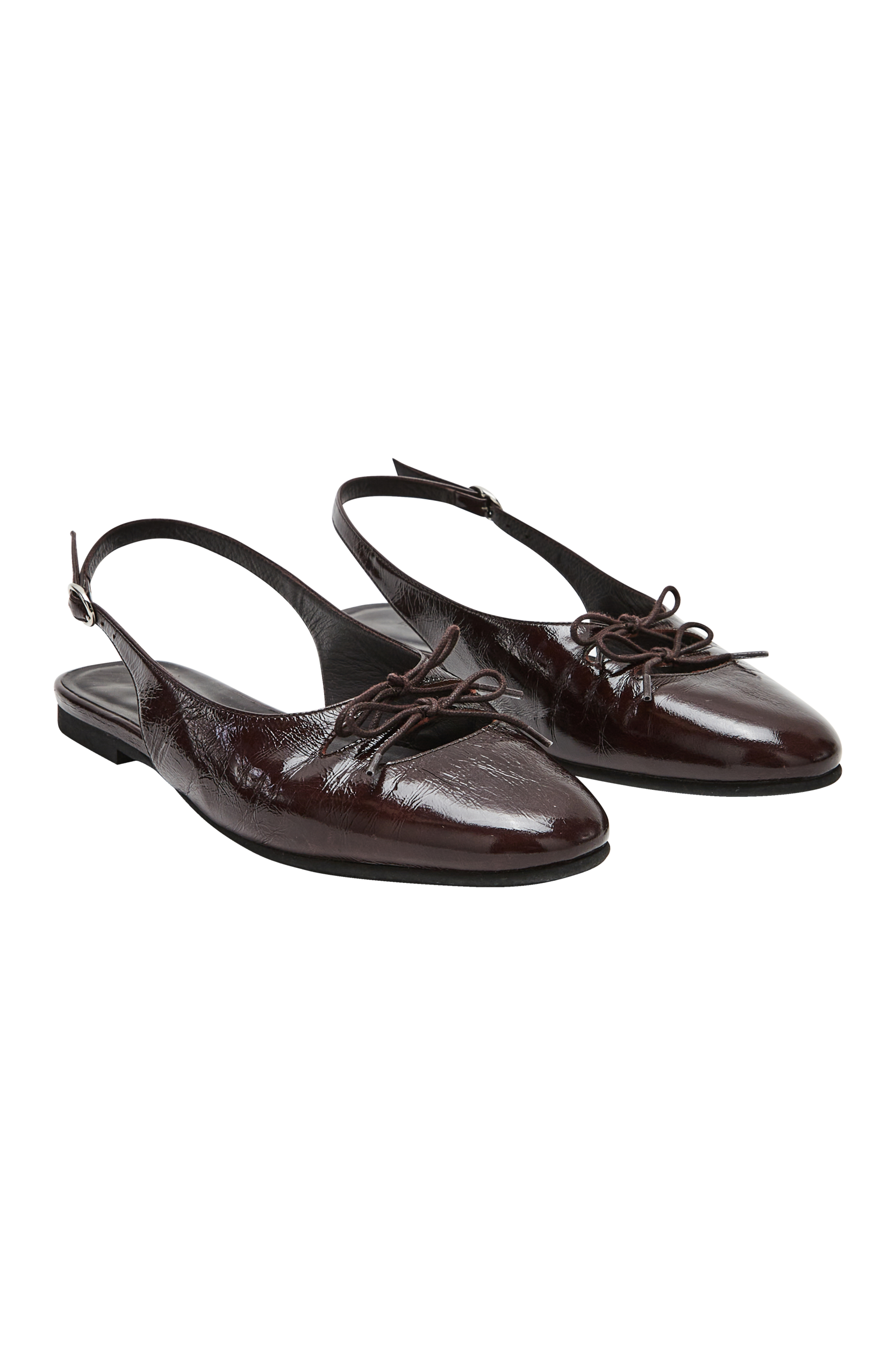Ballet flats Blanca crinkled chocolate