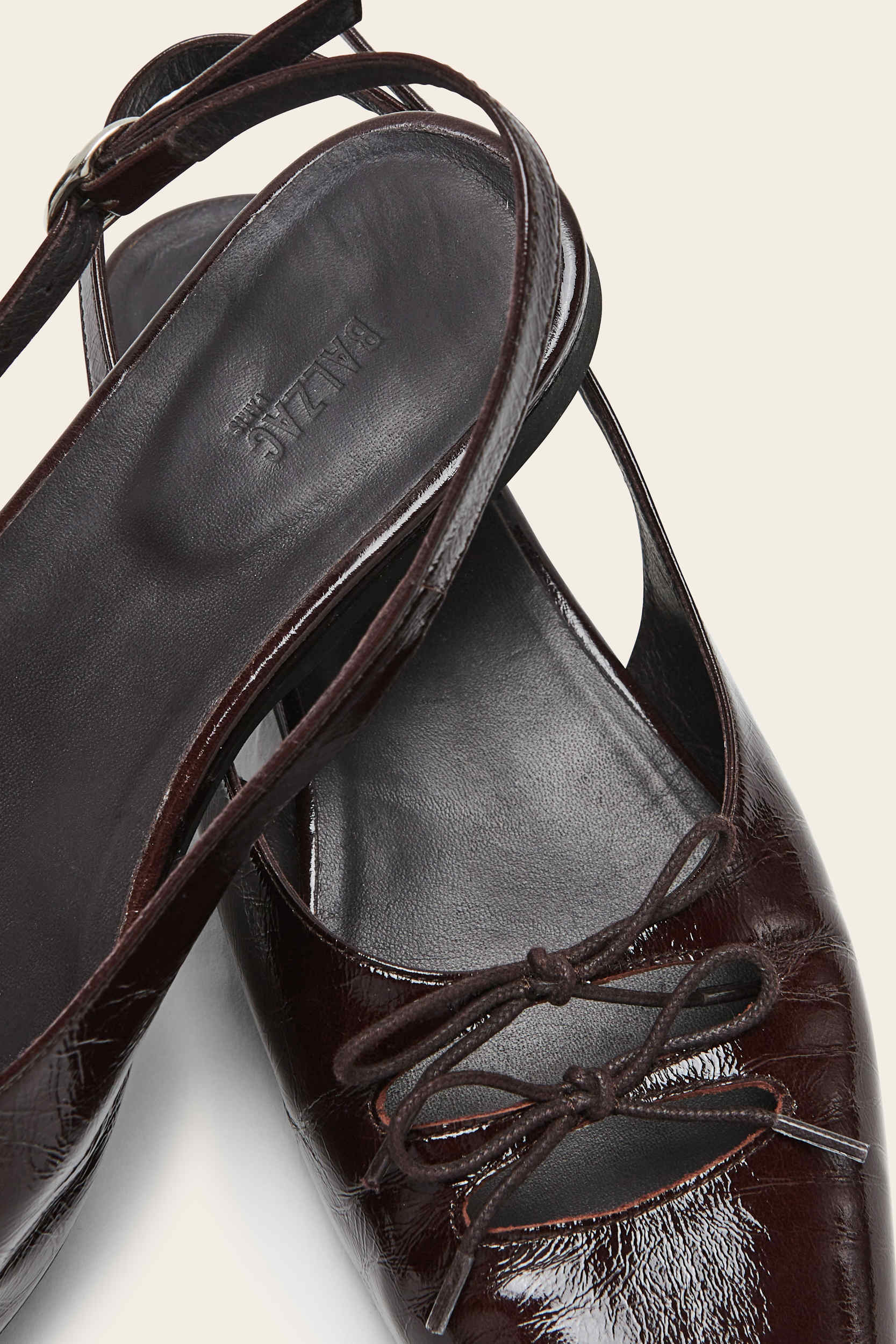 Ballet flats Blanca crinkled chocolate