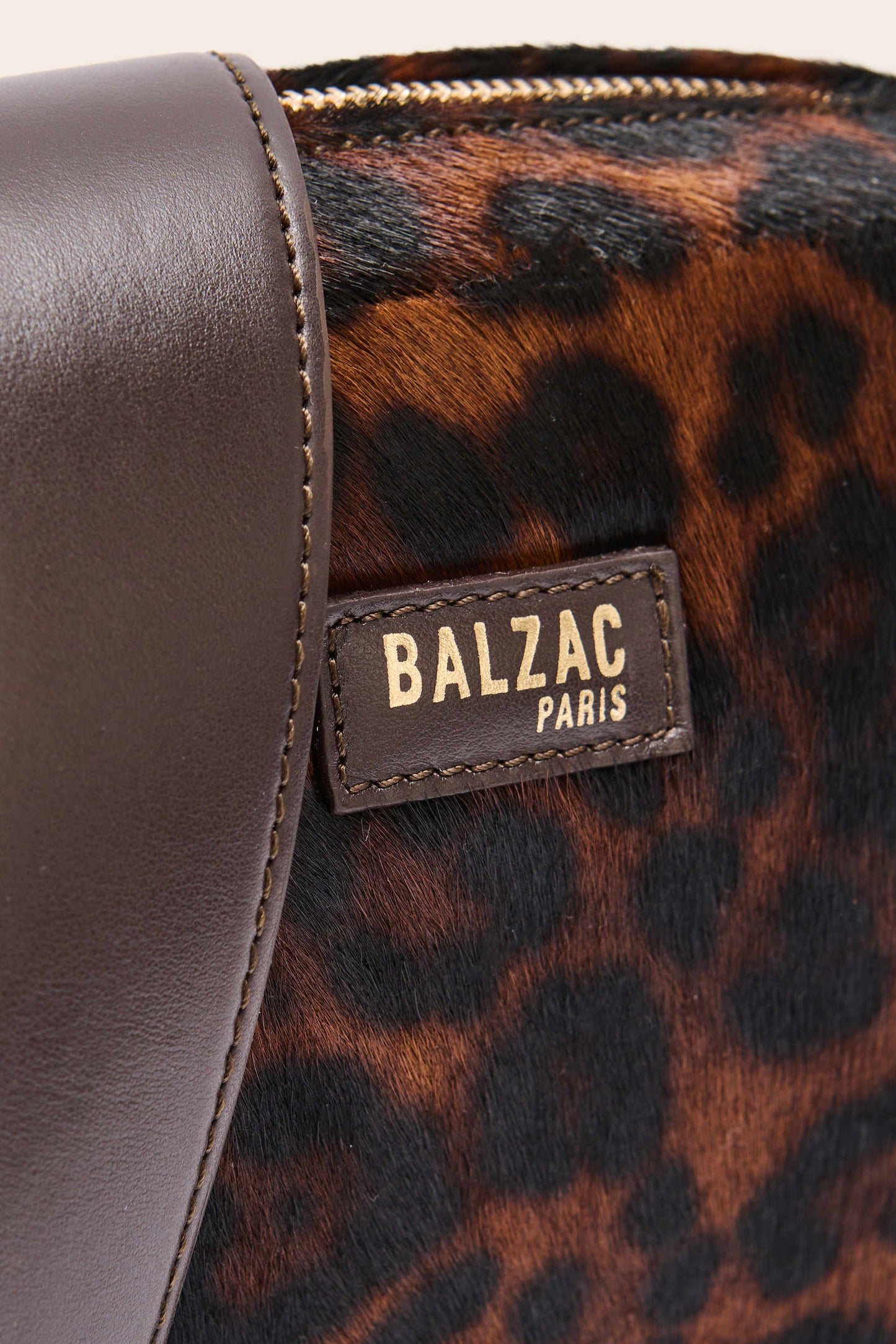 Sac César pony léopard fauve