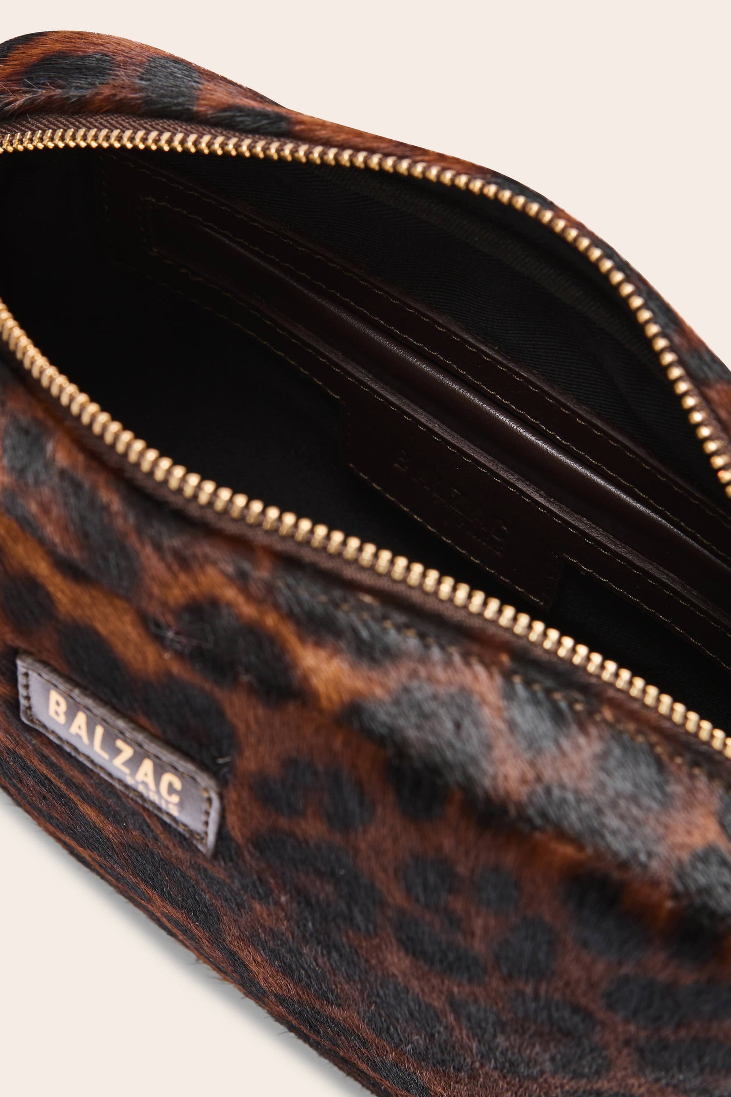 Sac César pony léopard fauve