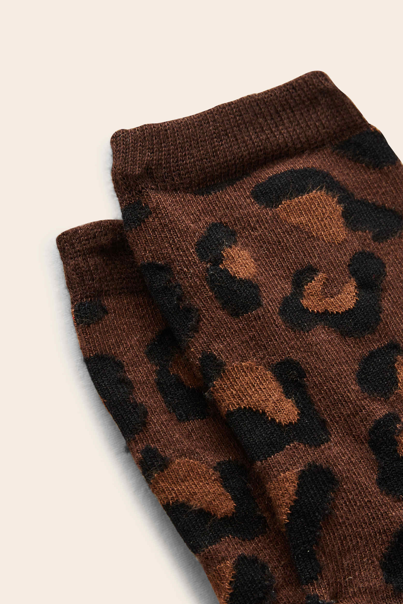 Sock Léo leopard tawny