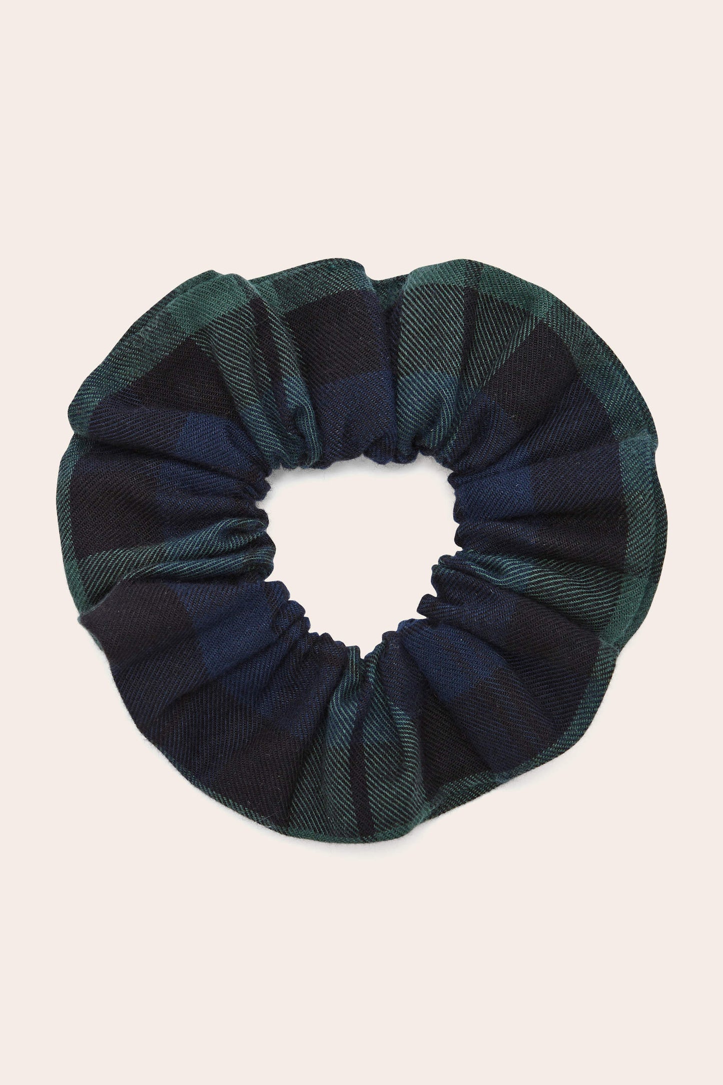 Billy blue and green tartan scrunchie