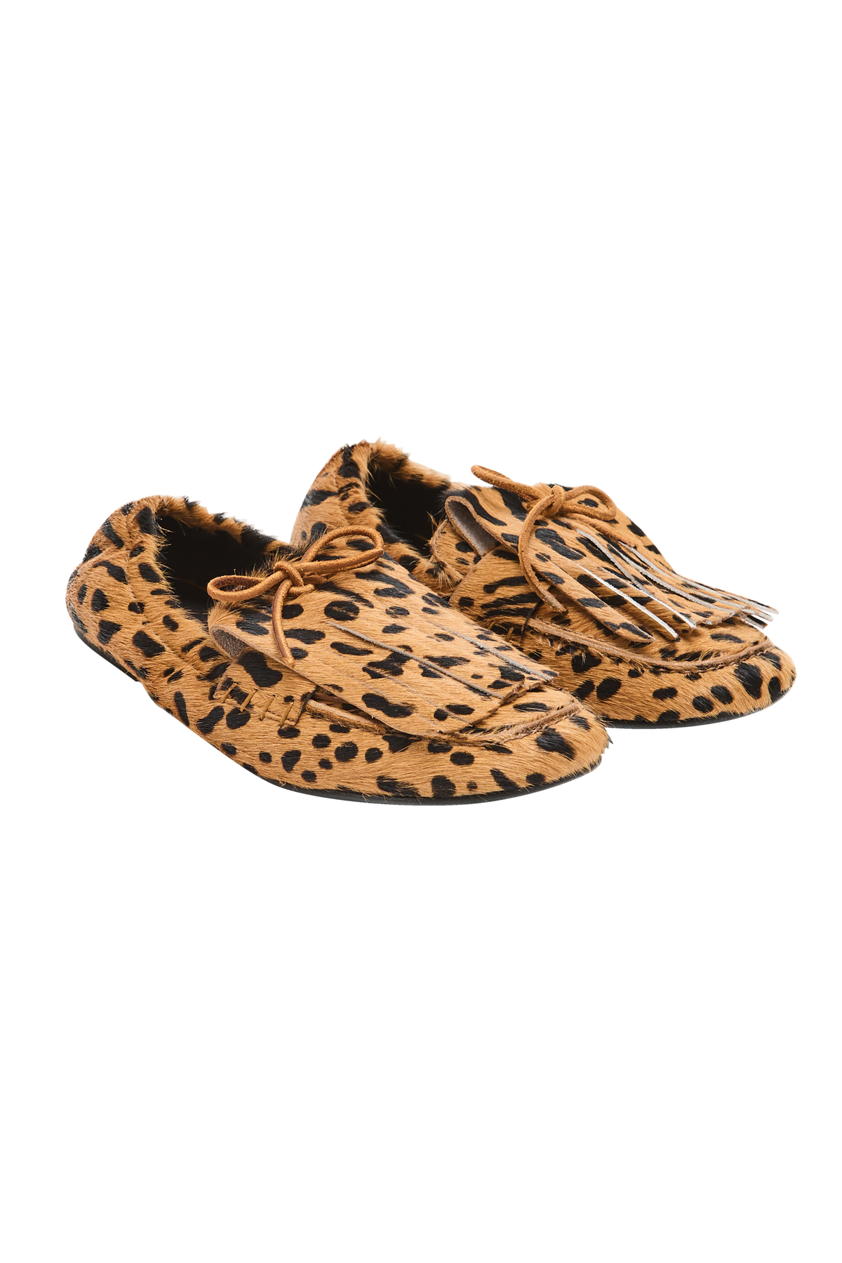 Mocassins Alix frange pony guépard