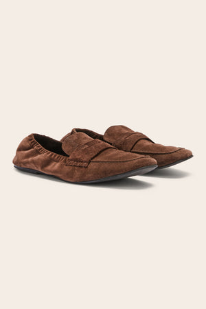 Mocassins Alix frange croute de cuir moka