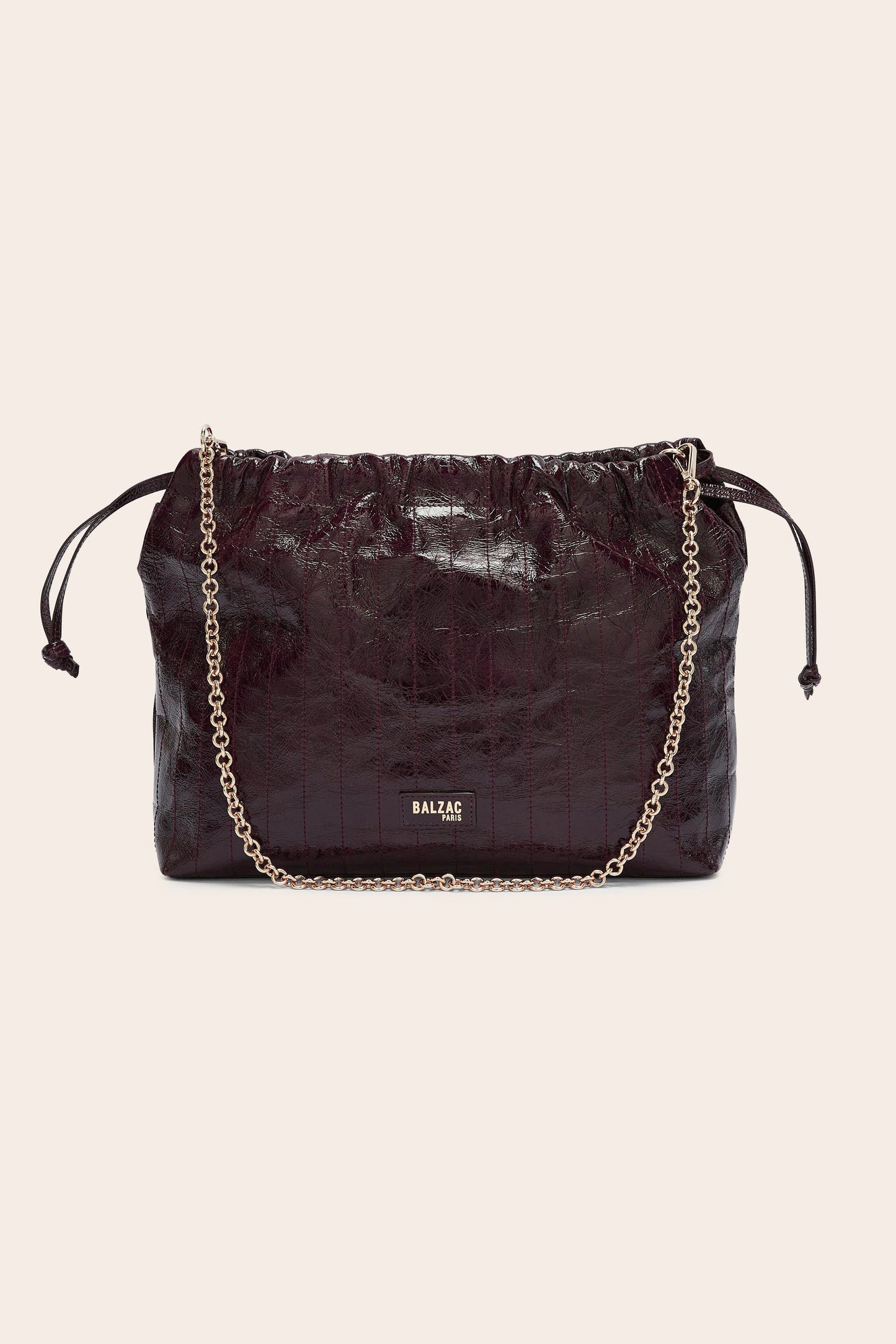 Sac Amaïa vernis froissé chocolat