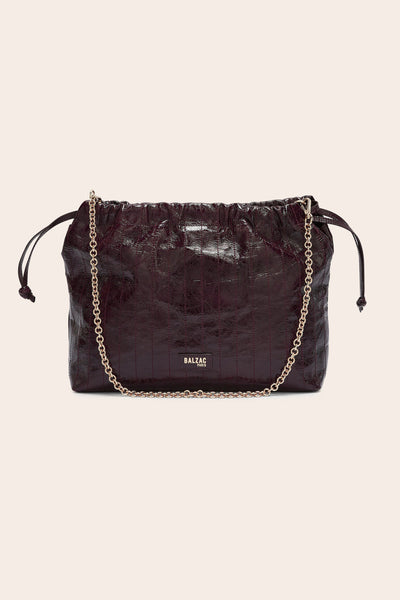 Sac Amaïa vernis froissé chocolat