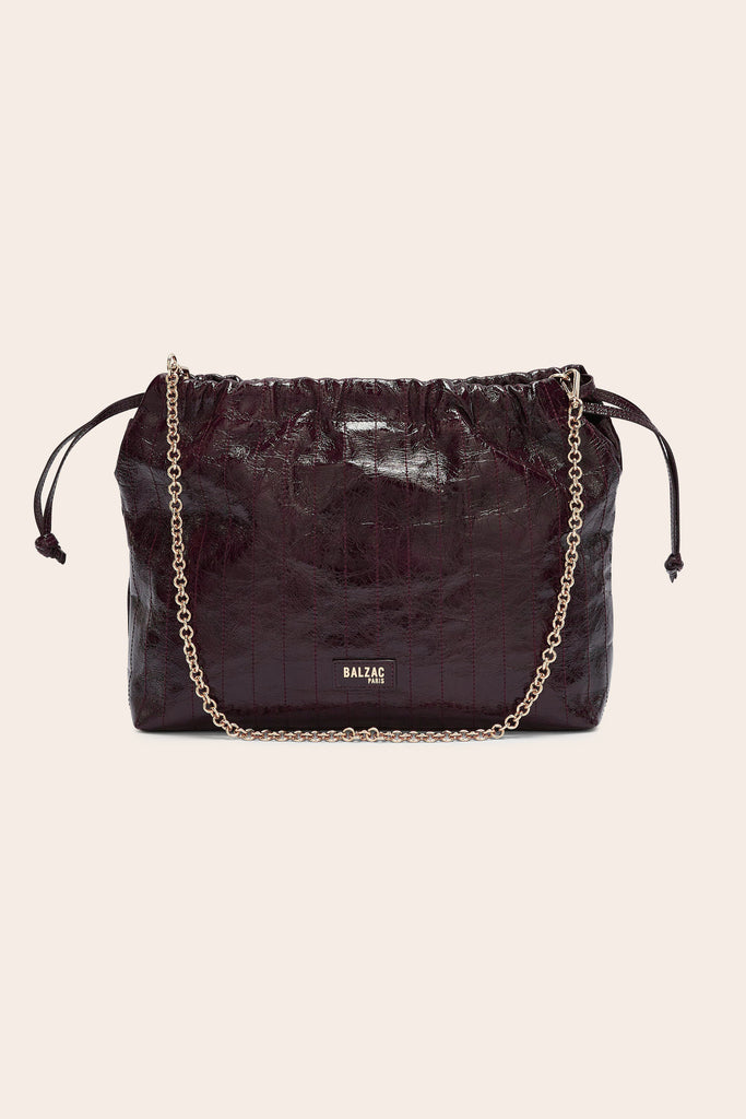 Sac Amaïa vernis froissé chocolat