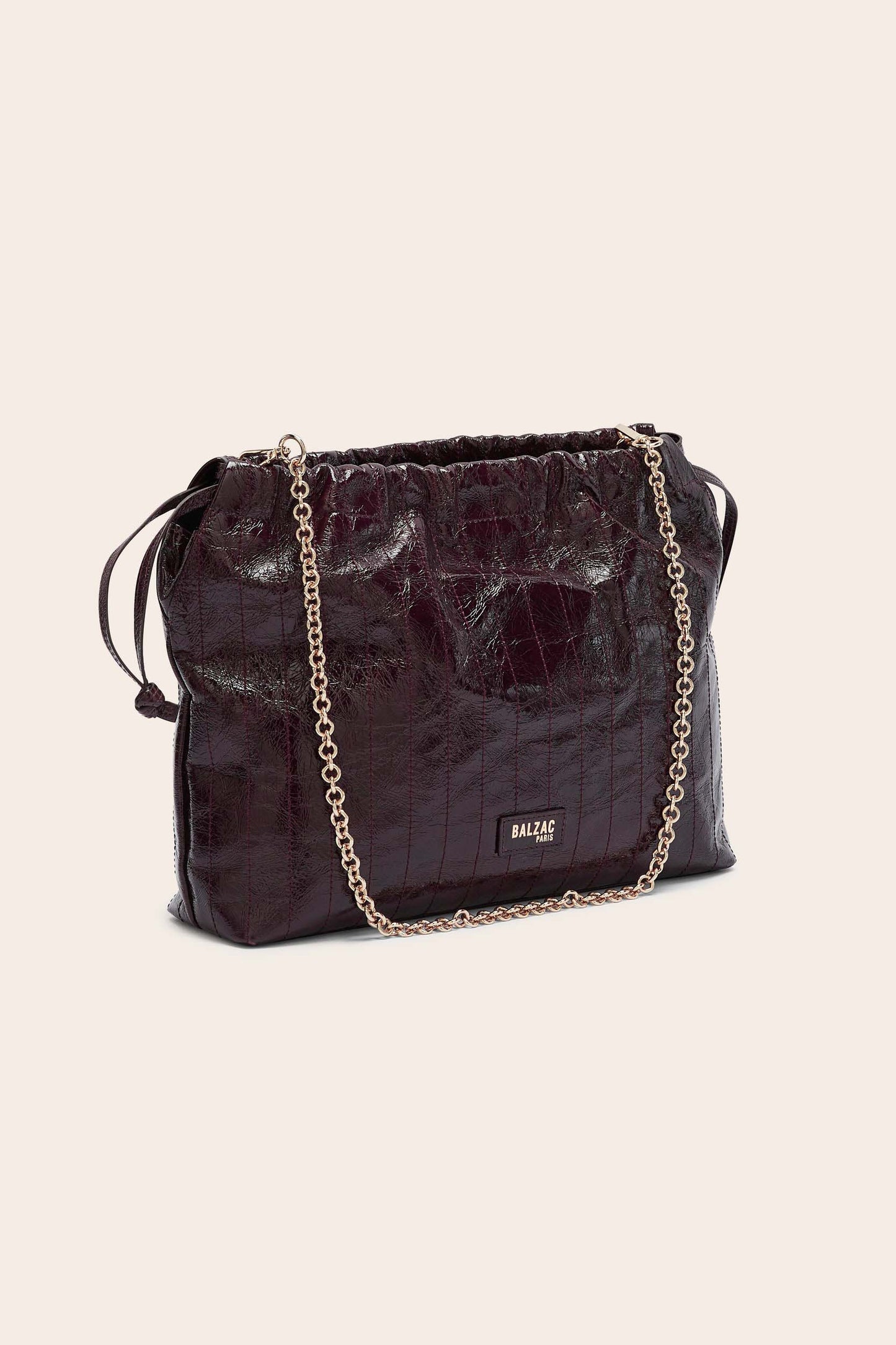 Sac Amaïa vernis froissé chocolat