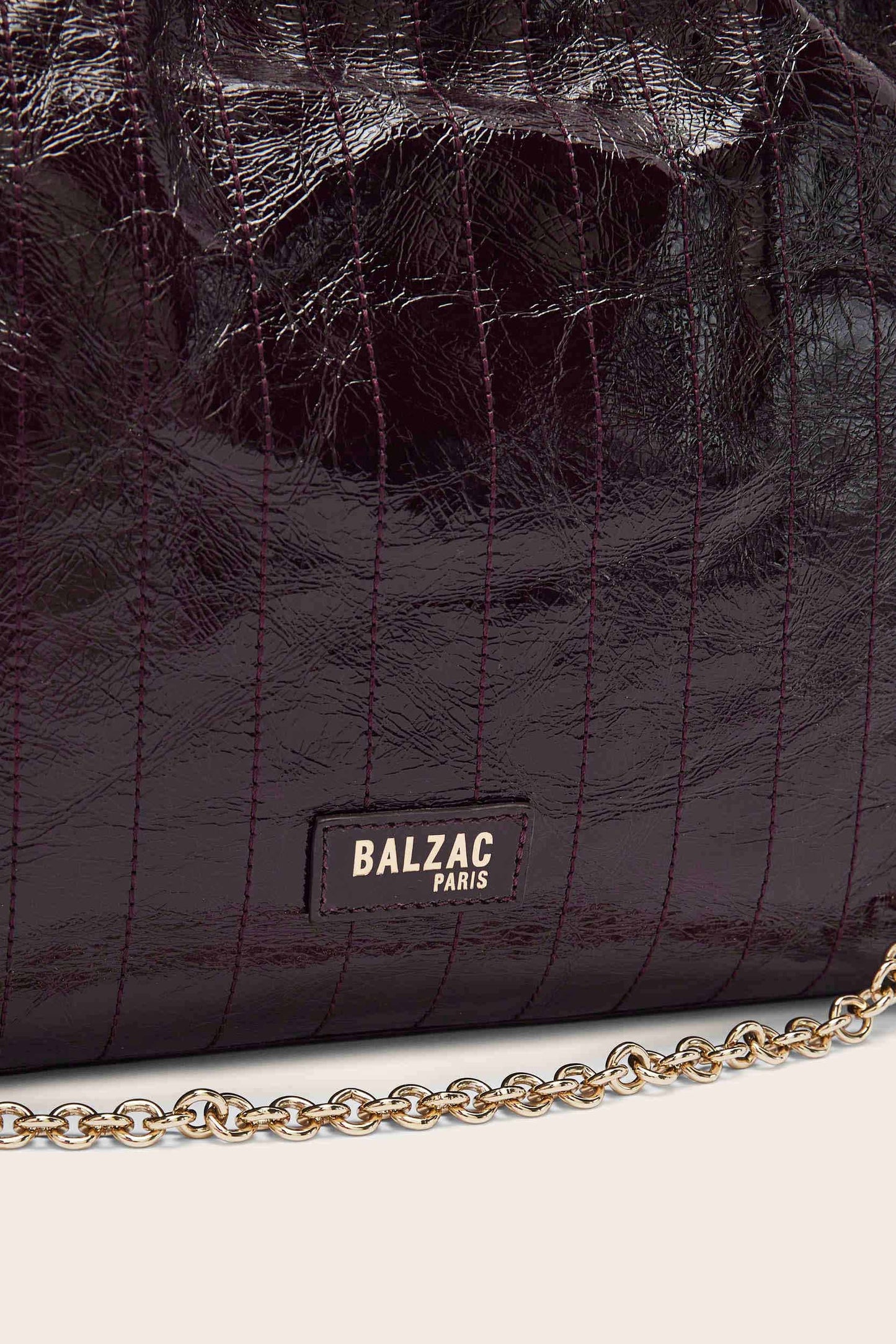 Sac Amaïa vernis froissé chocolat