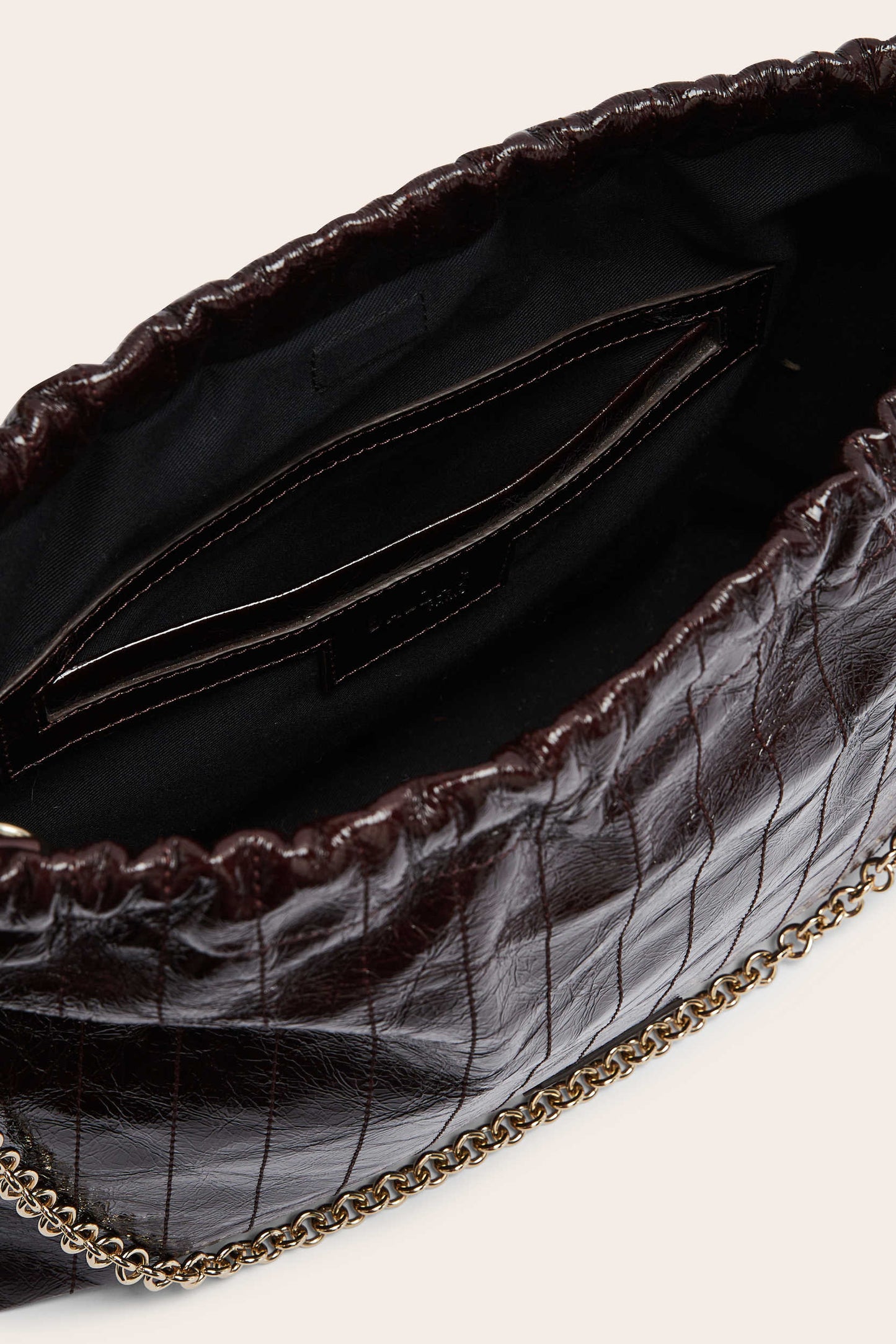 Sac Amaïa vernis froissé chocolat