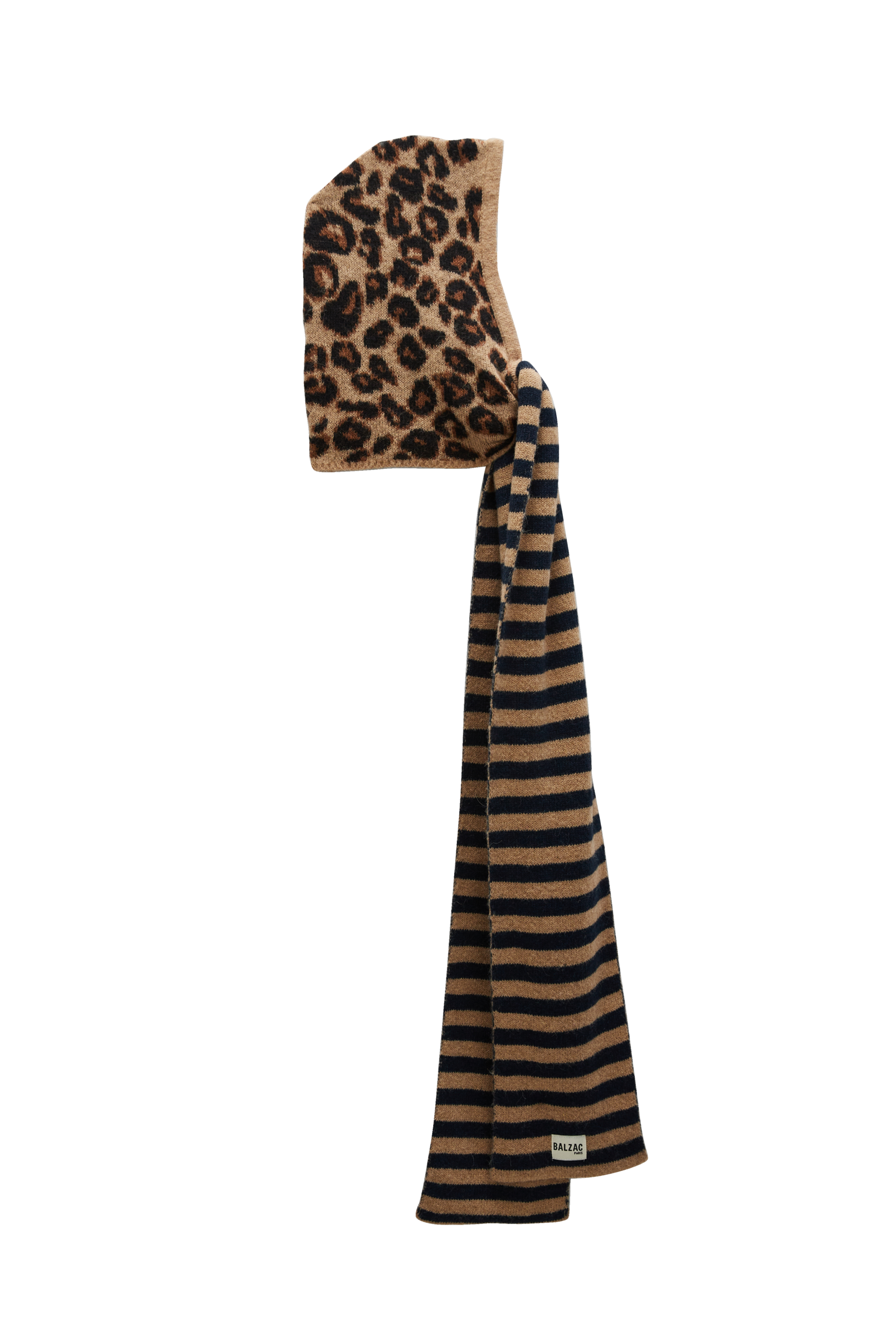Passamontagna Gigi riga blu e leopardo
