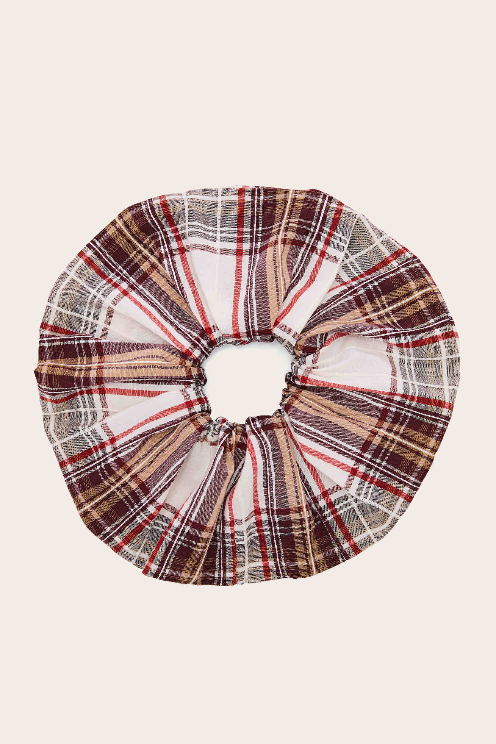 Scrunchie Billy XL tartan red and beige
