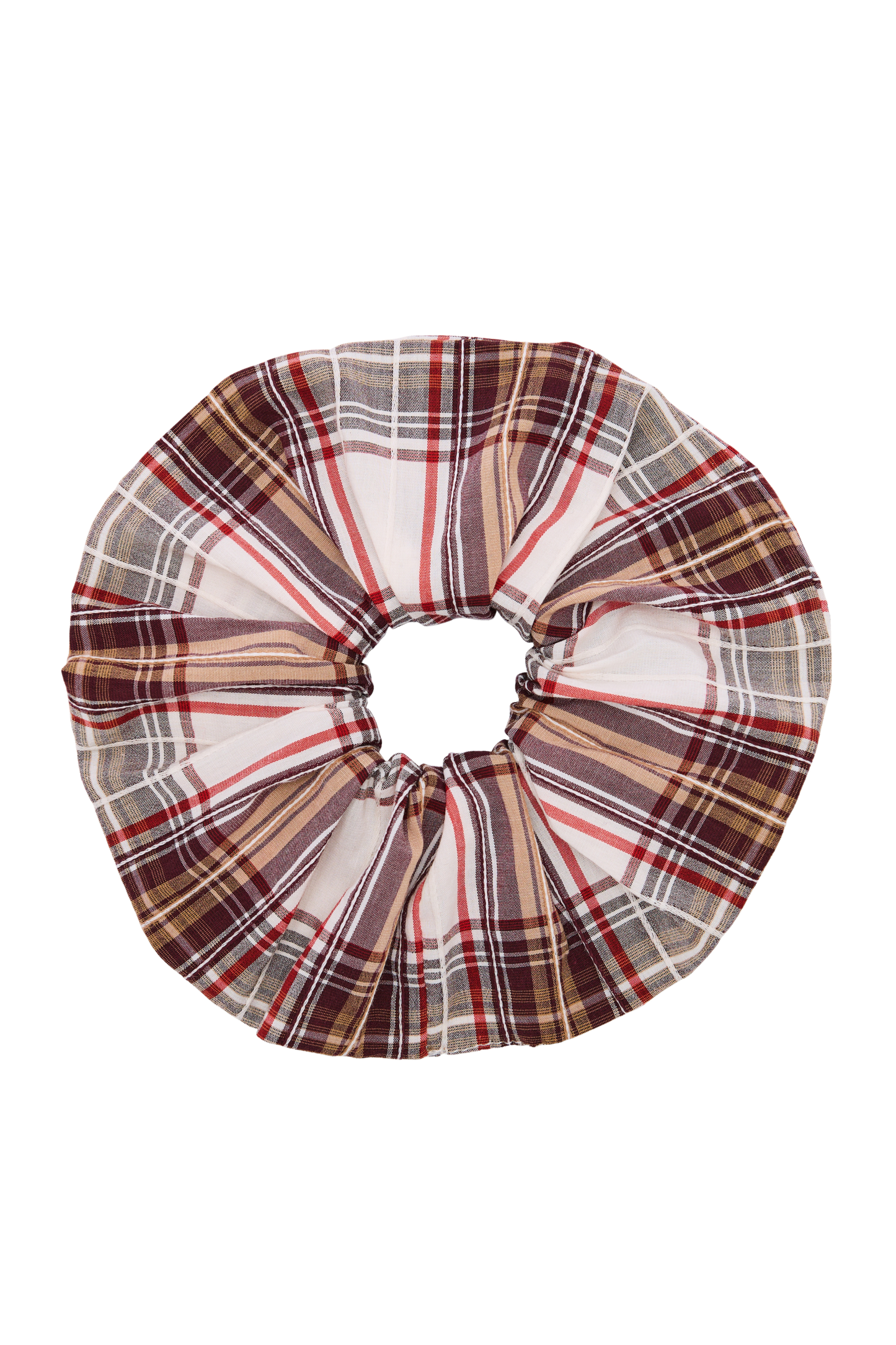 Chouchou Billy XL tartan rouge et beige