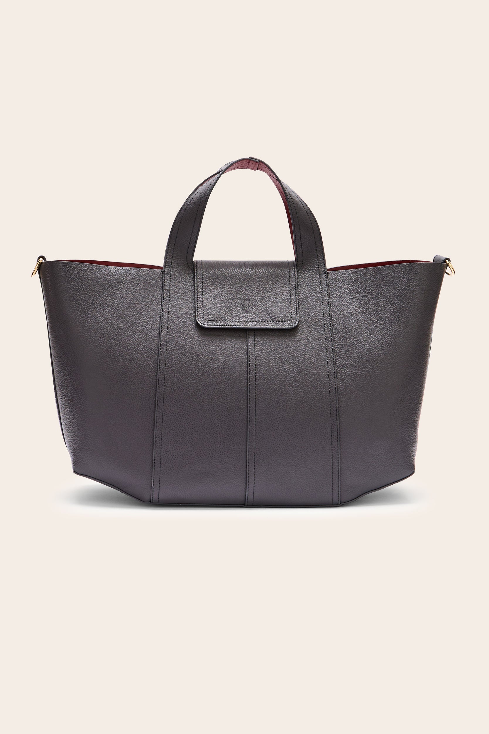 Cabas Esteban gray charcoal and lie of vin