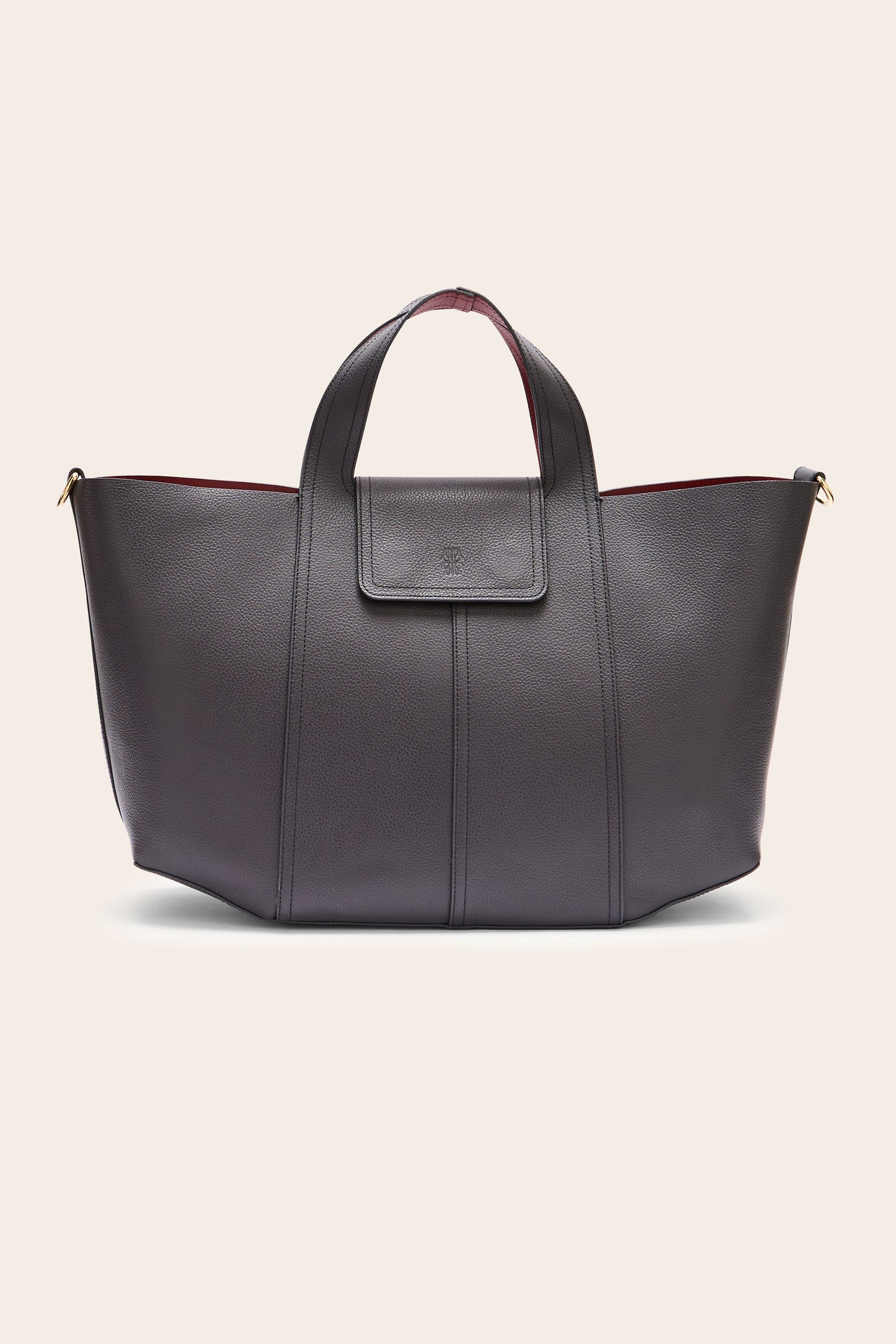 Cabas Esteban gris anthracite et lie de vin