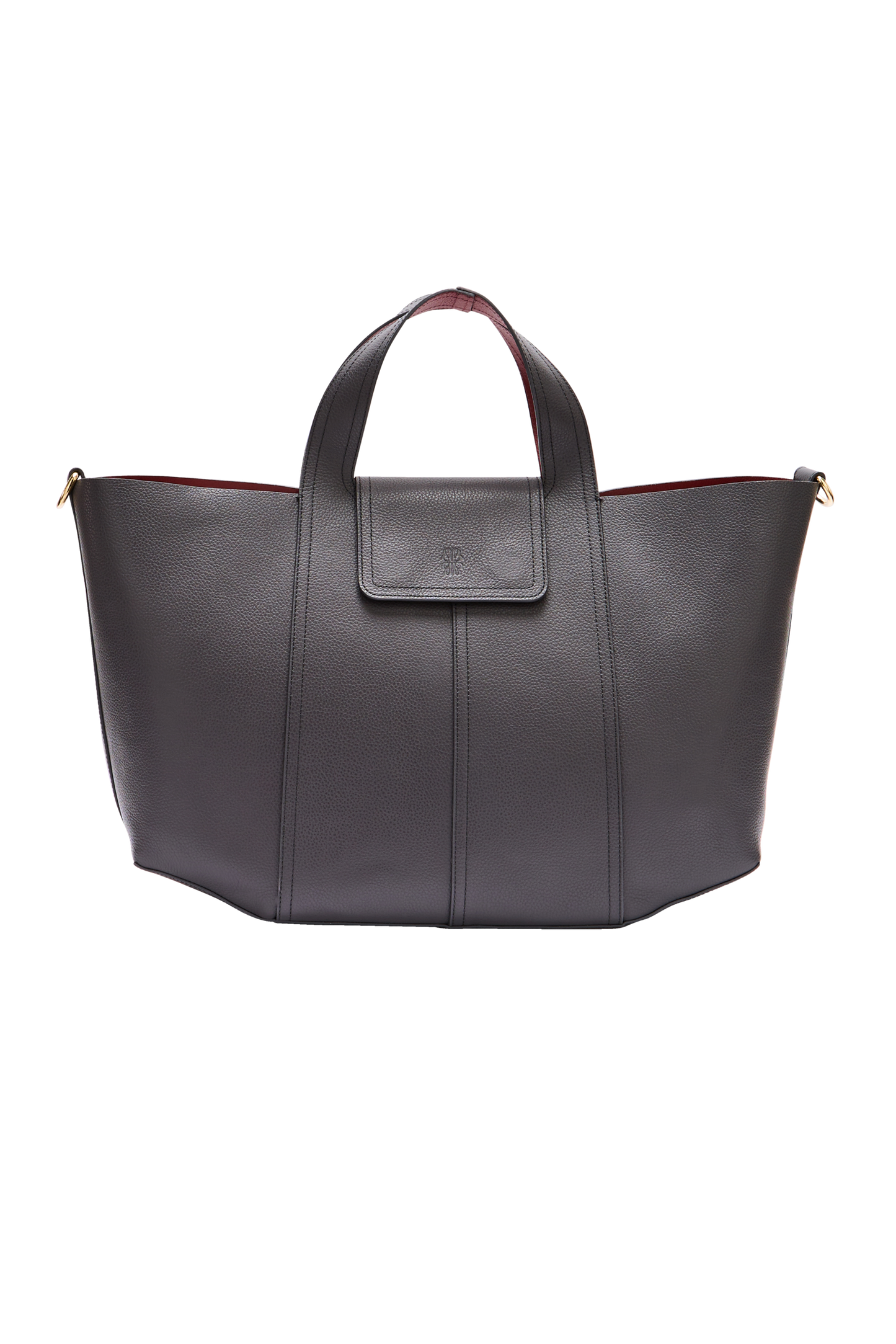 Cabas Esteban gris anthracite et lie de vin