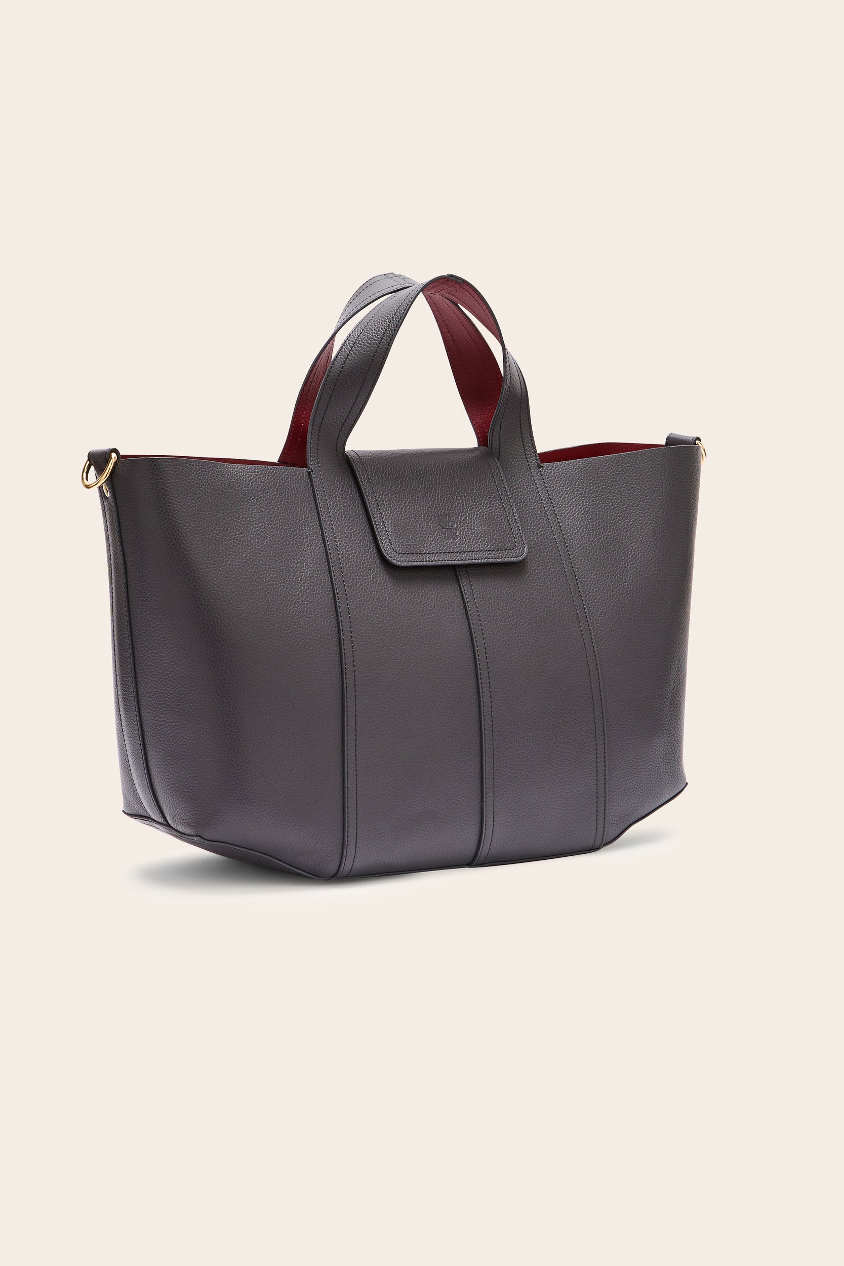 Cabas Esteban gray charcoal and lie of vin
