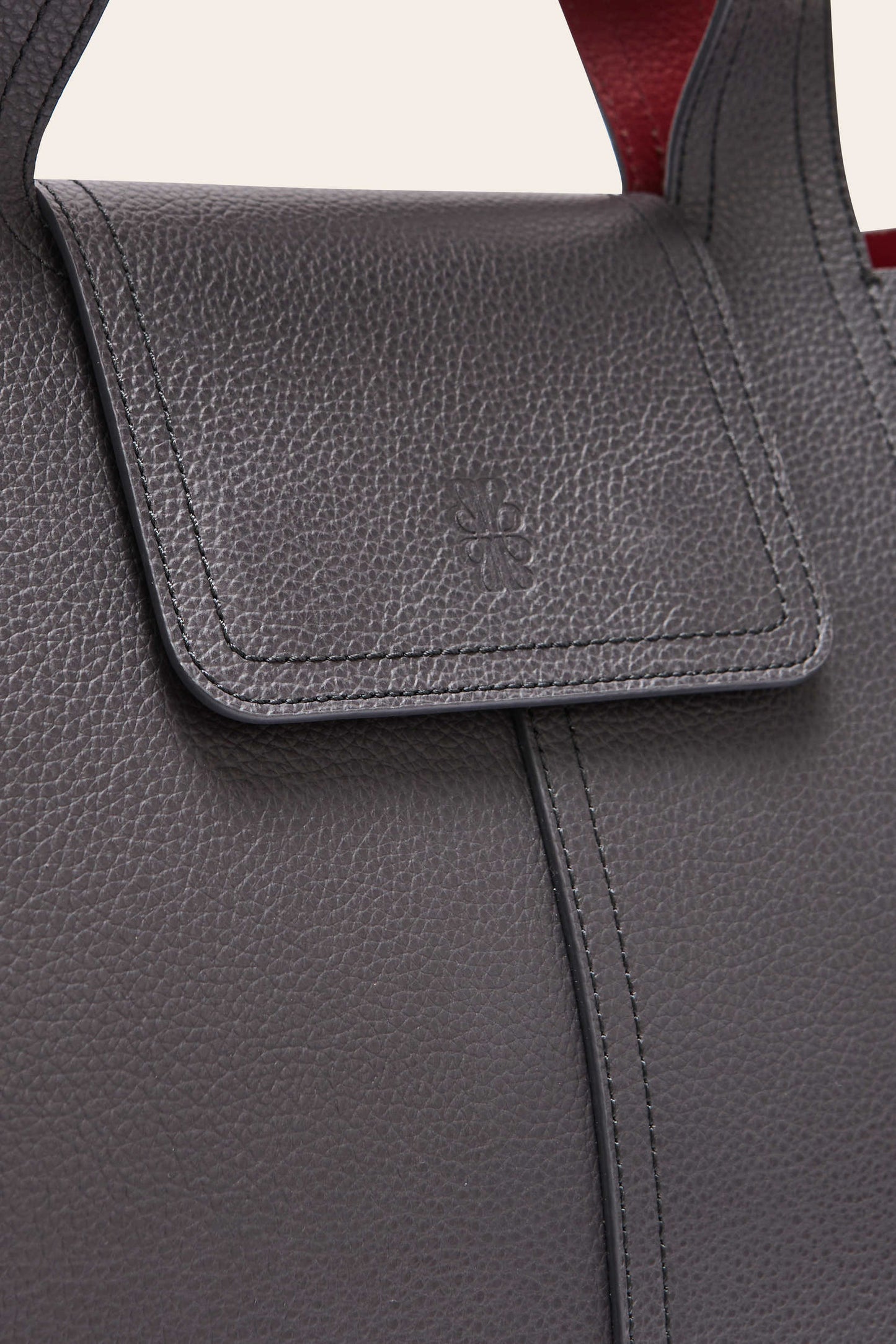 Cabas Esteban gris anthracite et lie de vin